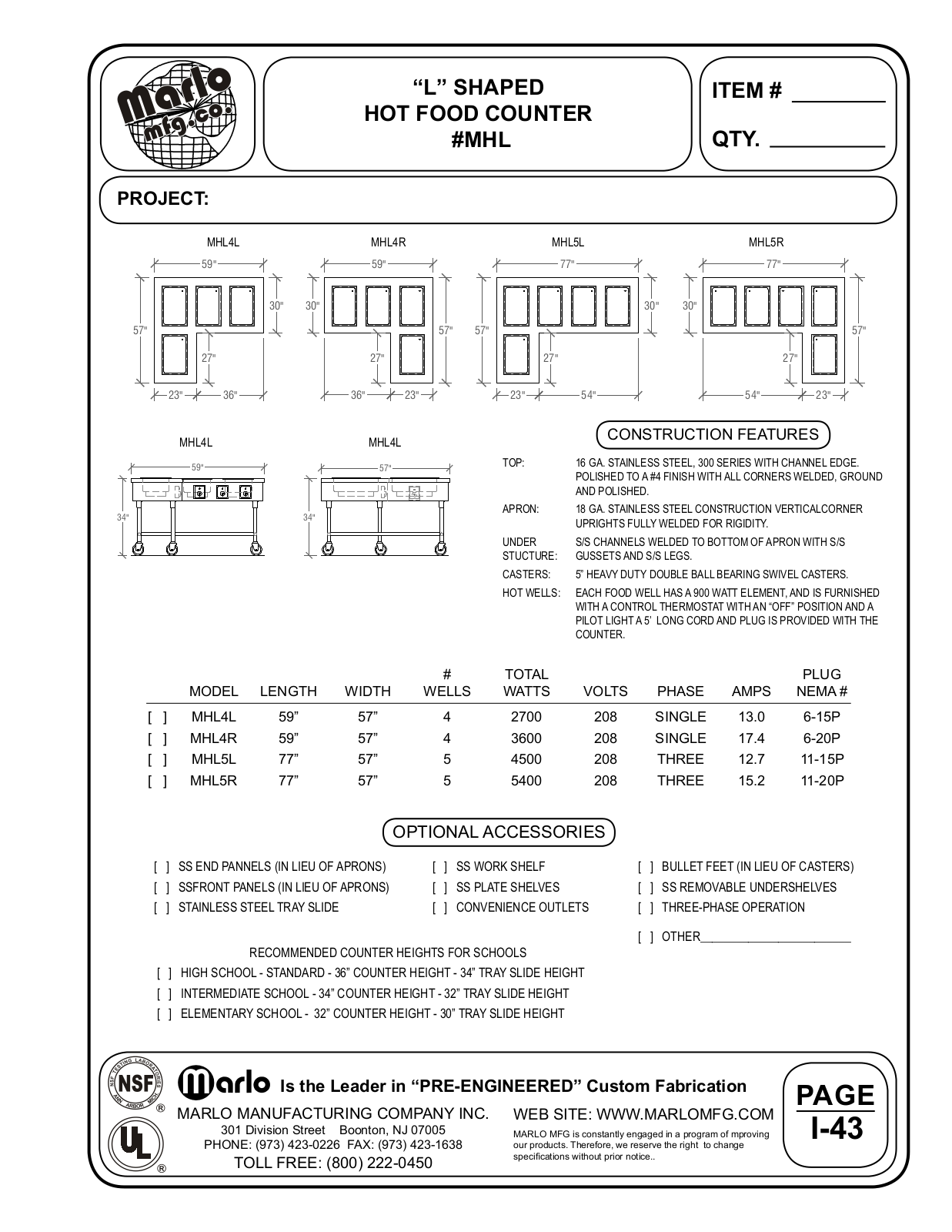 Marlo MHL4L User Manual