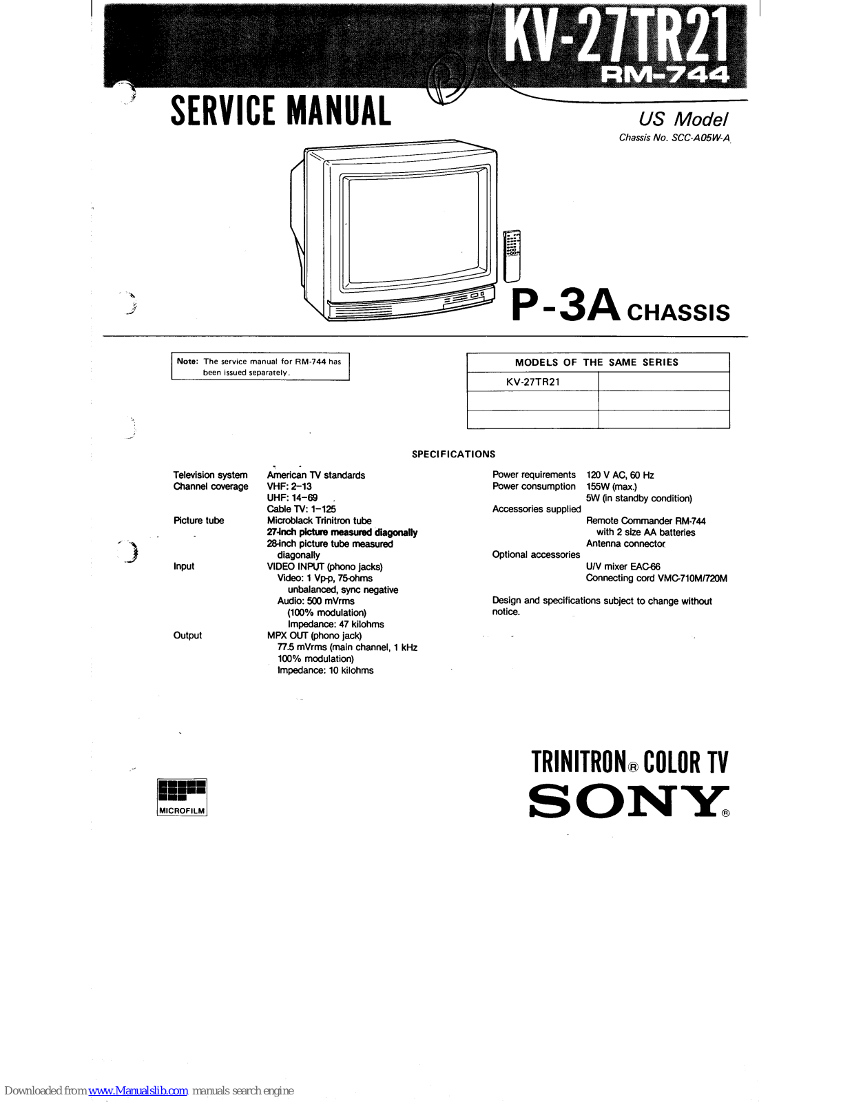 Sony RM-744 Service Manual