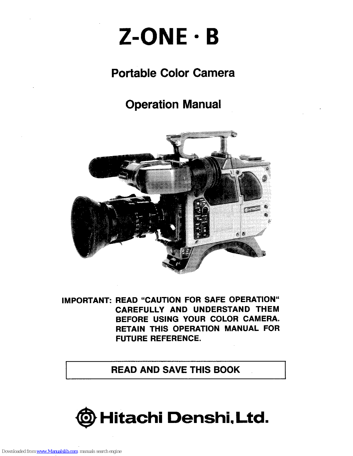 Hitachi Z-ONE B Operating Instructions Manual