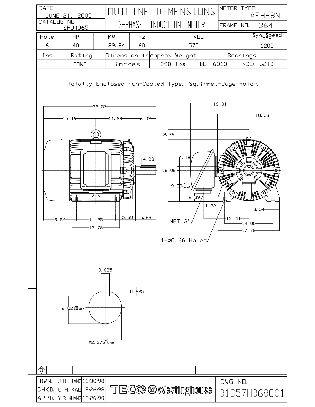 Teco EP04065 Reference Drawing