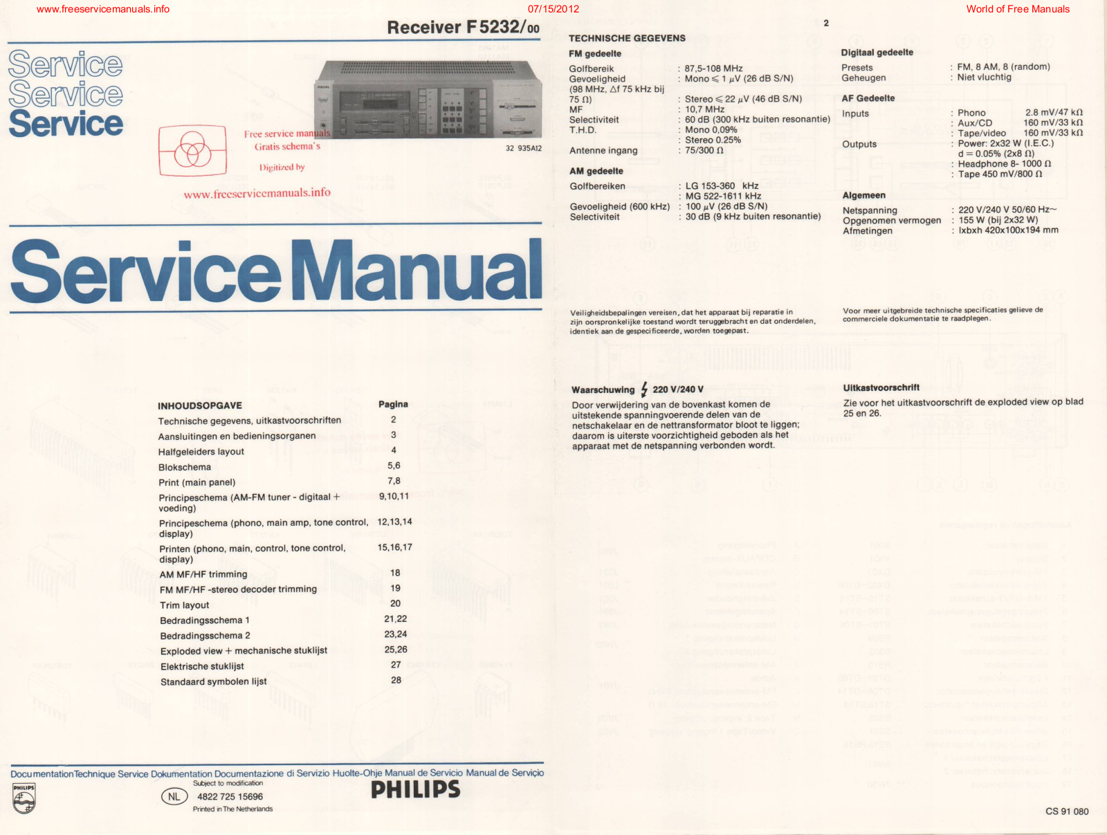 Philips f5232 Datasheet - ManualMachine.com