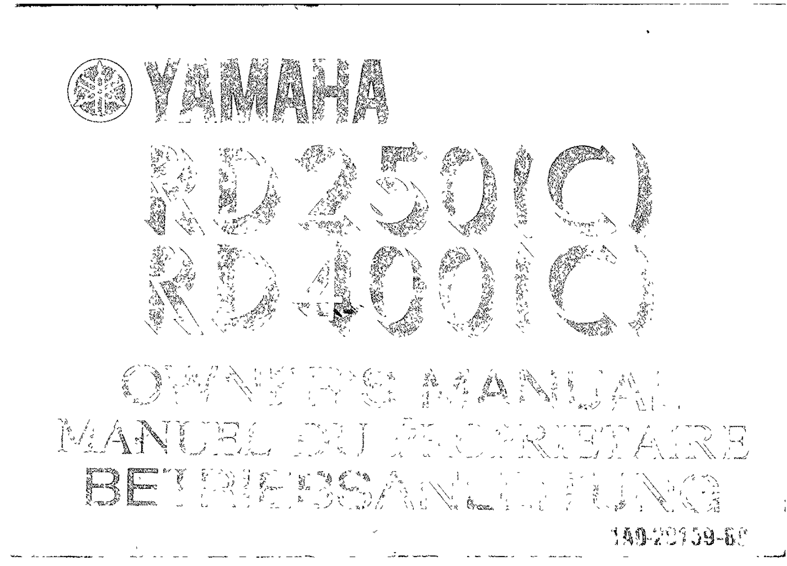 Yamaha RD 250-400 Owner's manual