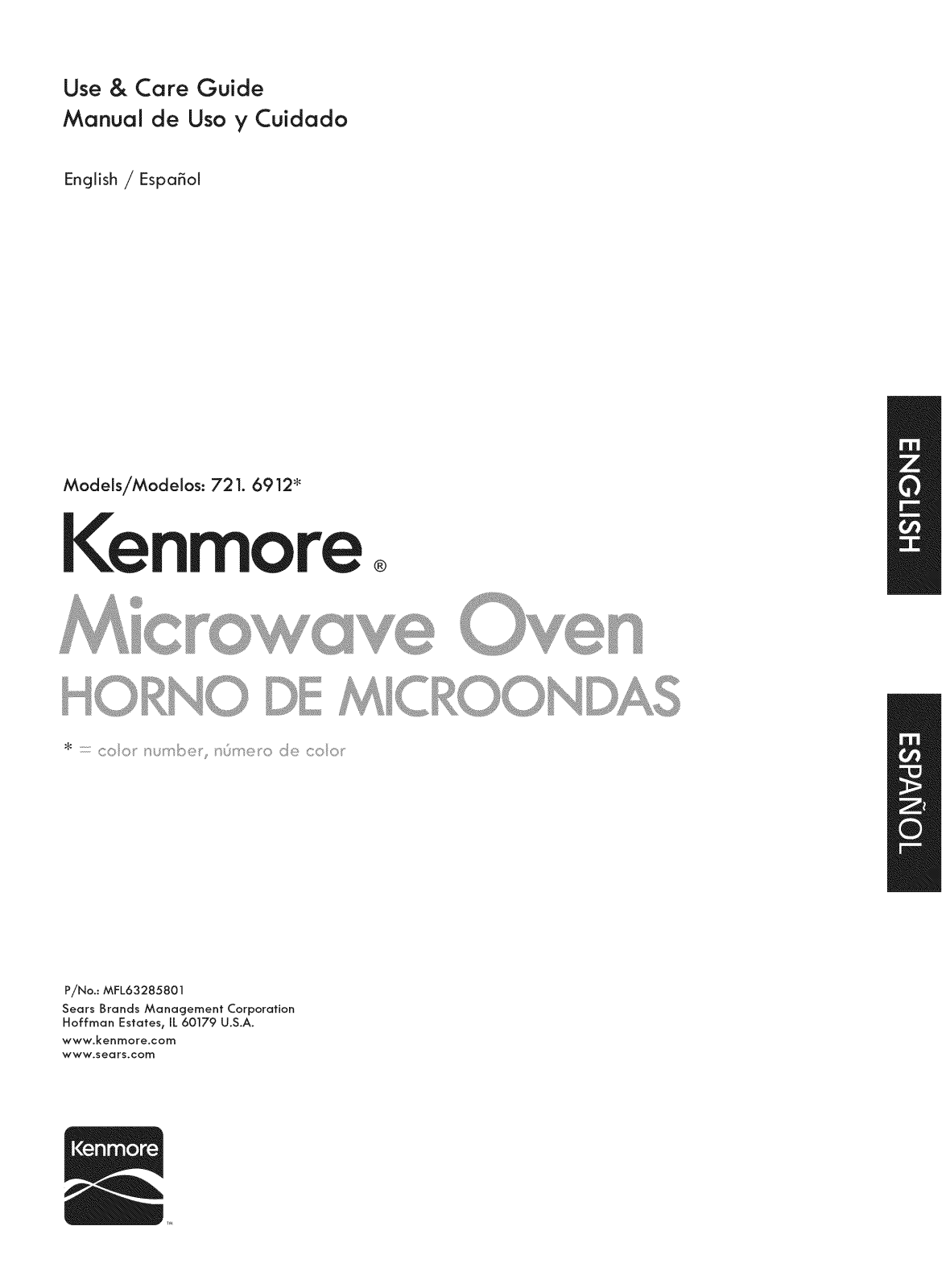 Kenmore 72169129010, 72169123010, 72169122010 Owner’s Manual