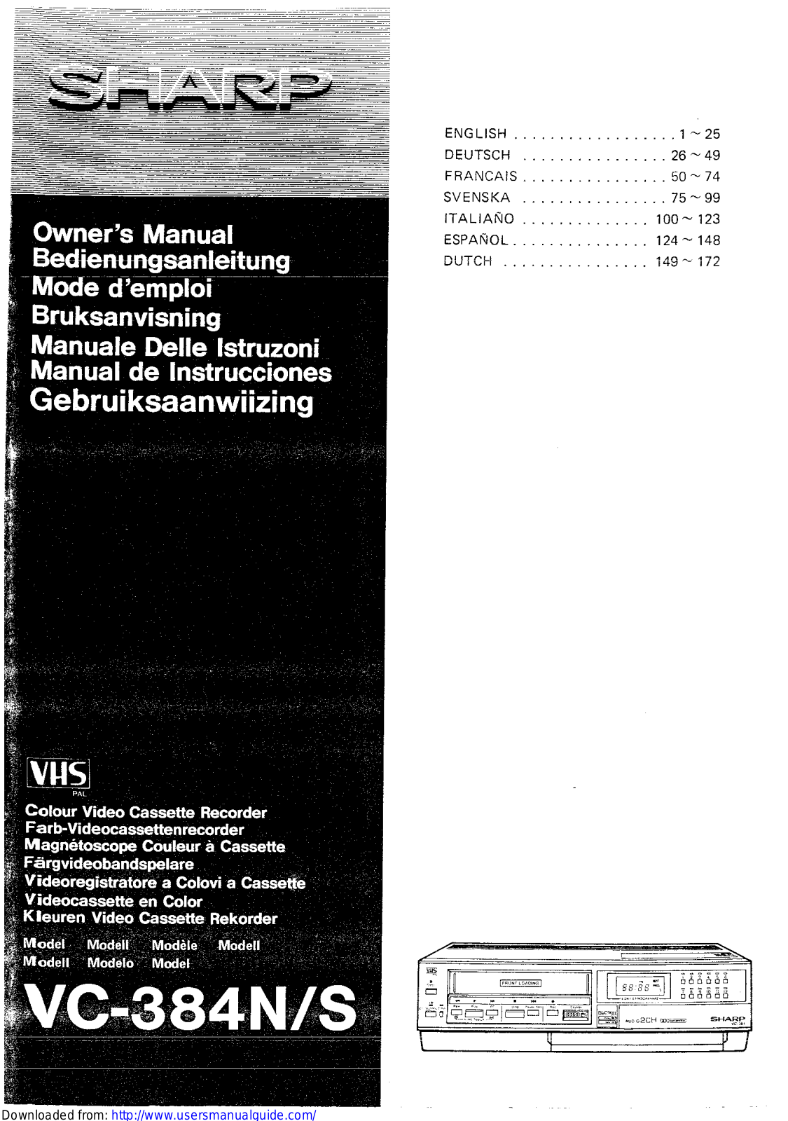 SHARP VC-384N/S User Manual