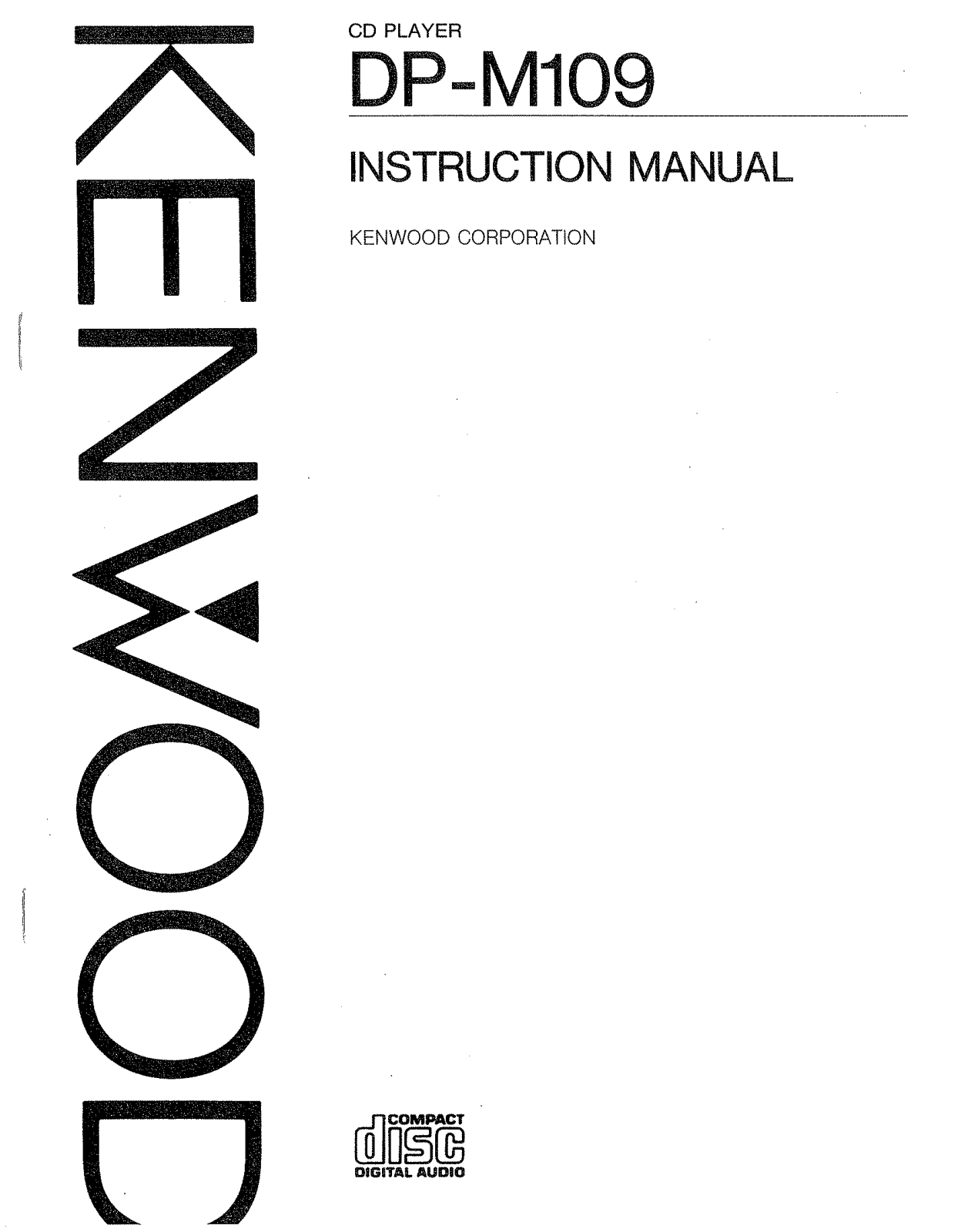 Kenwood DP-M109 Owner's Manual