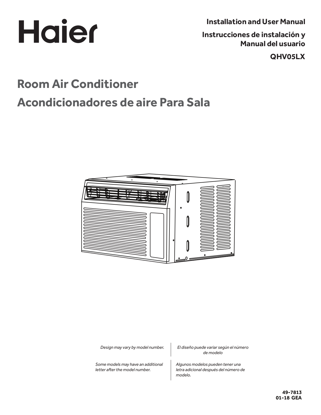 Haier QHV05LXW1, QHV05LXQ1 Owner’s Manual