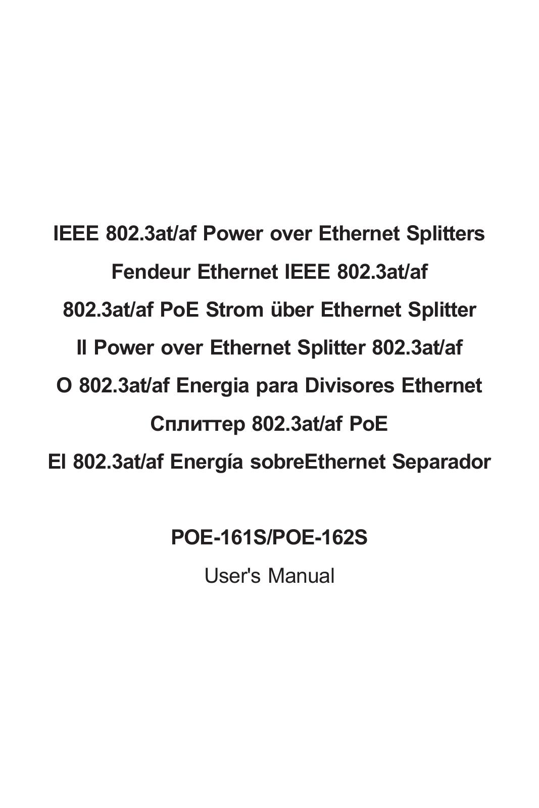 Planet POE-161S, POE-162S User Manual