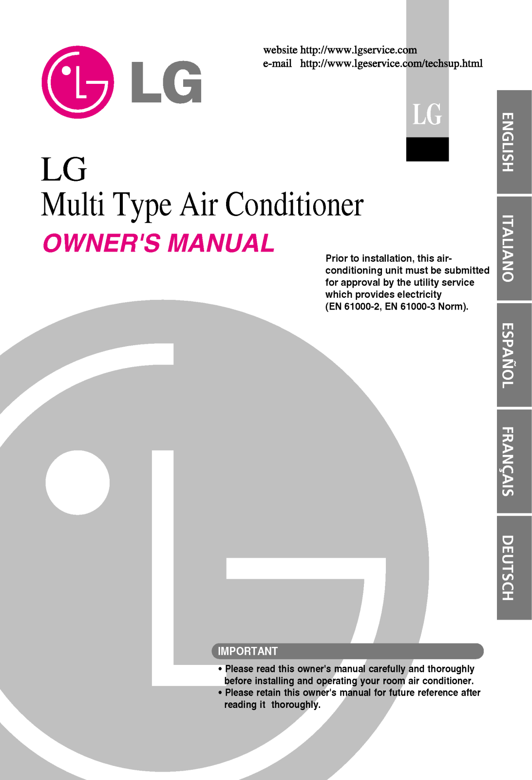 LG M30AH UE0, MC-07AHB NE0, M18AC UE0, FM18AH, A3UW246FA0 User Manual