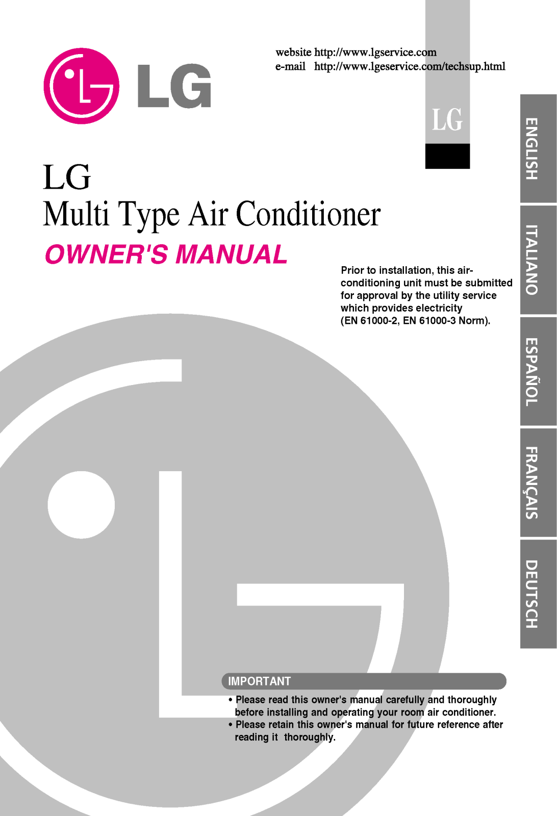LG M30AH UE0, MC-07AHB NE0, M18AC UE0, FM18AH, A3UW246FA0 Manual