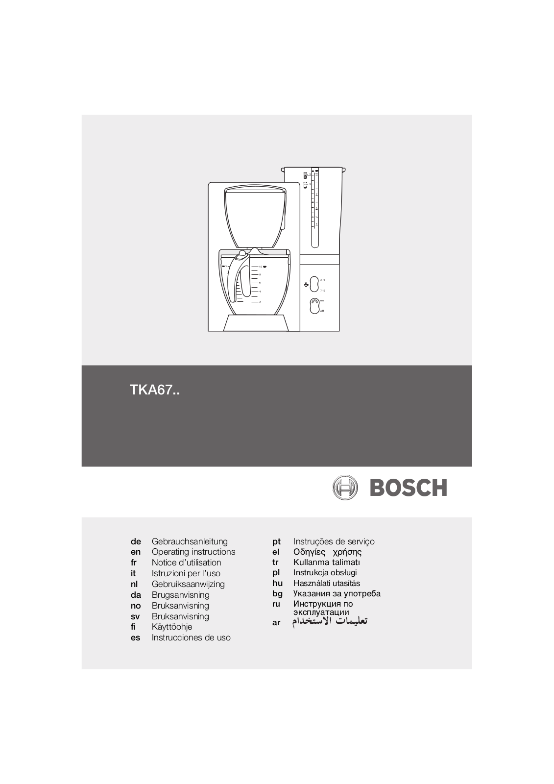 BOSCH TKA6721 User Manual