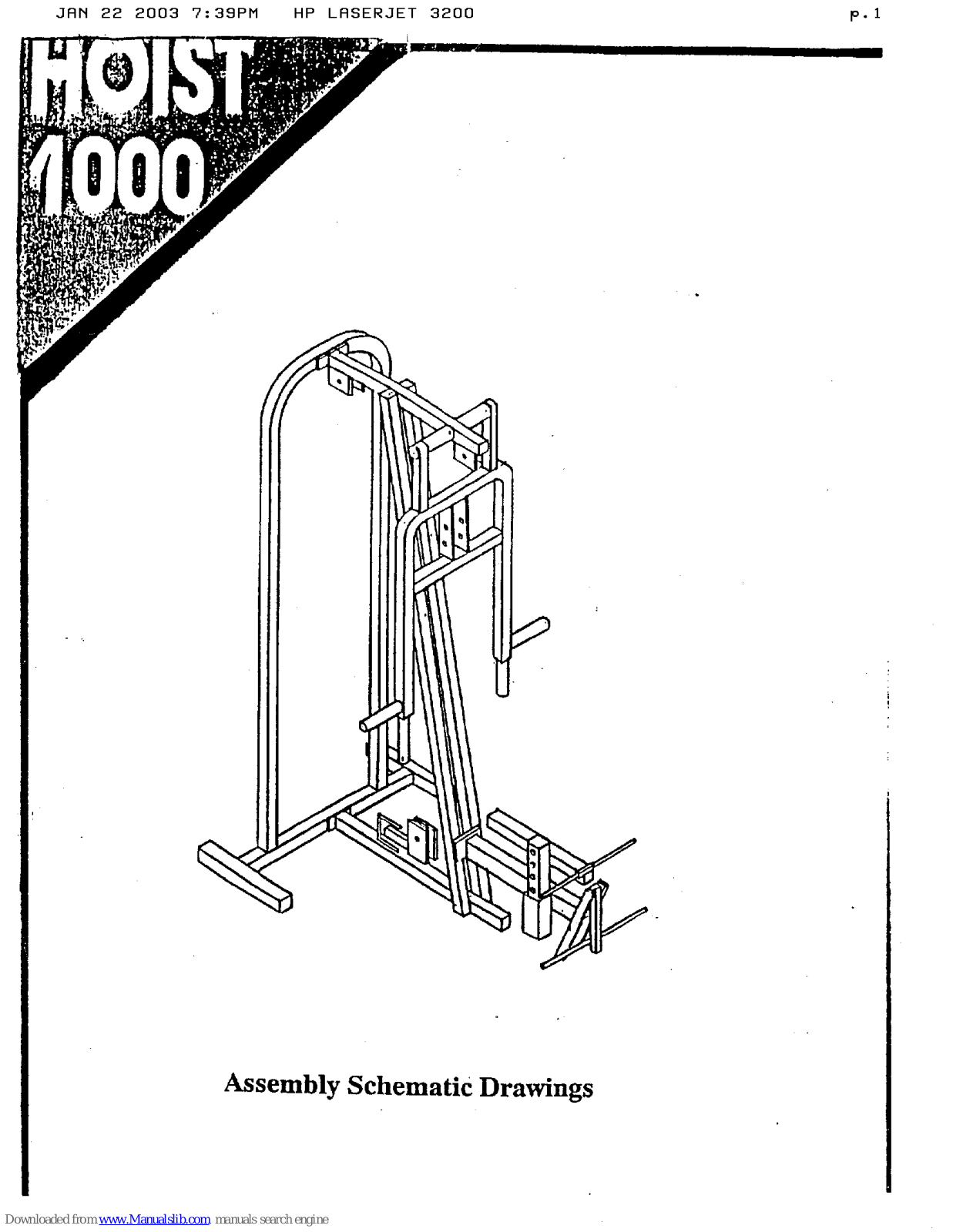 Hoist Fitness 1000 Assembly Instructions Manual