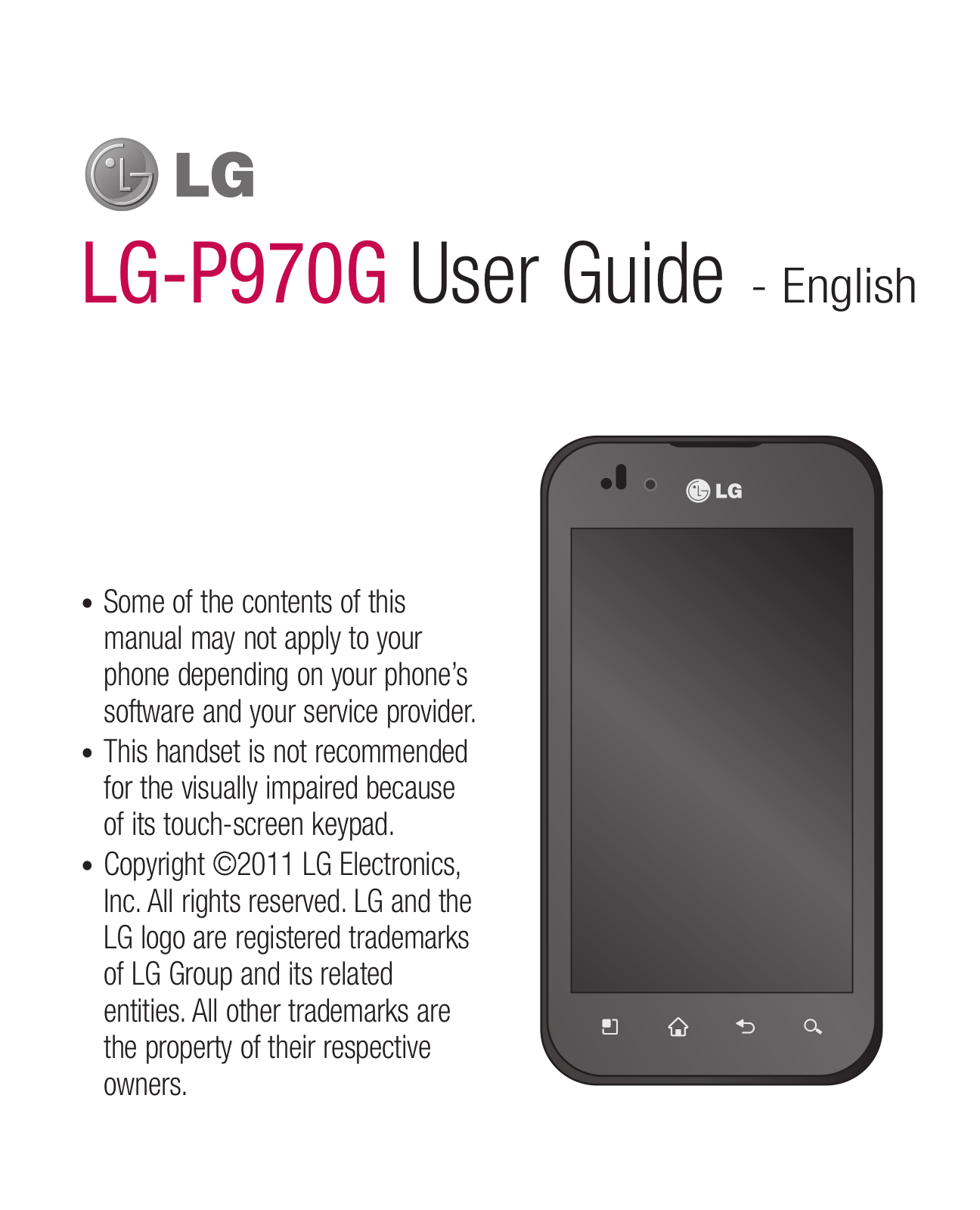 LG P970G User Manual