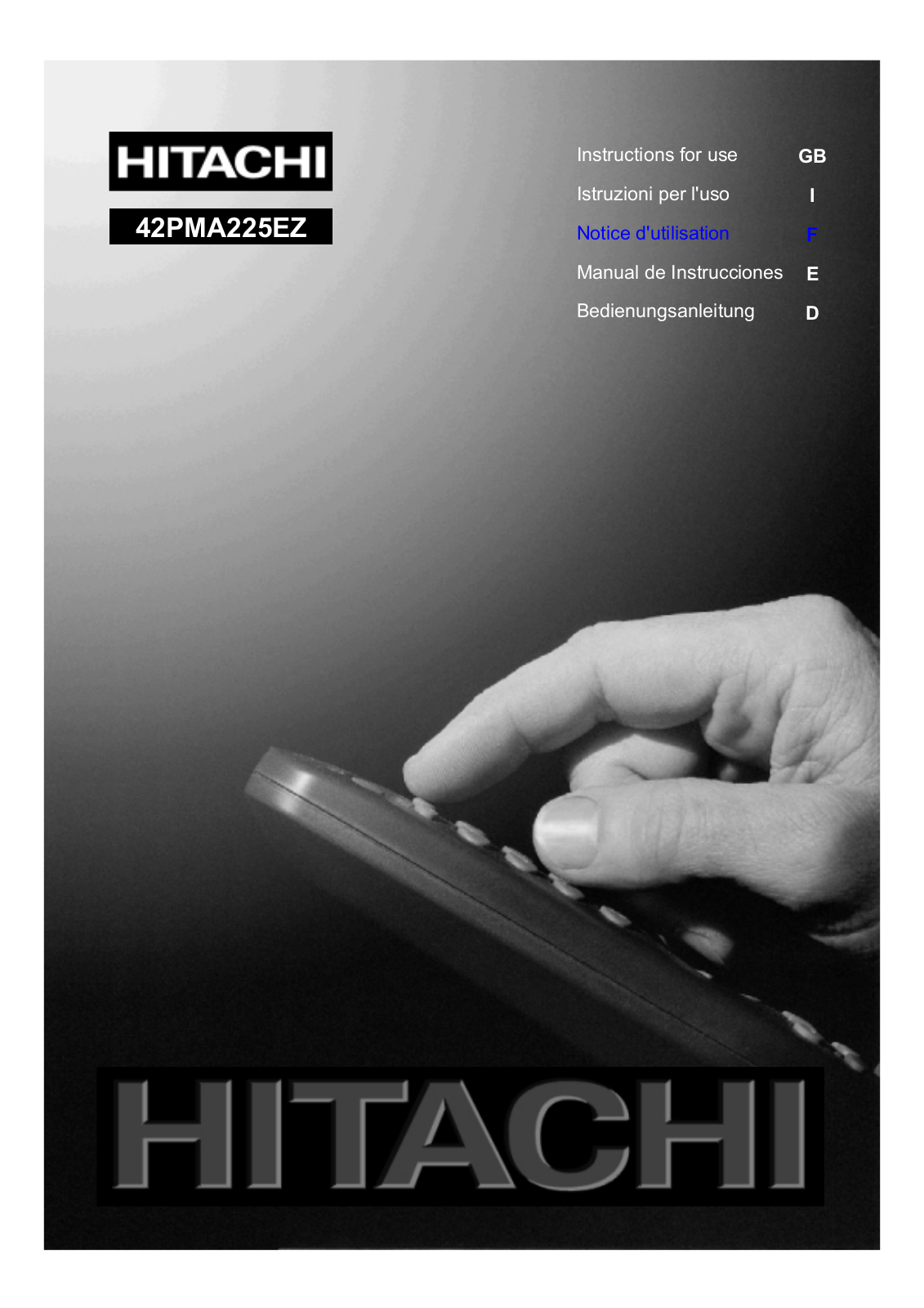 HITACHI 42PMA225EZ User Manual