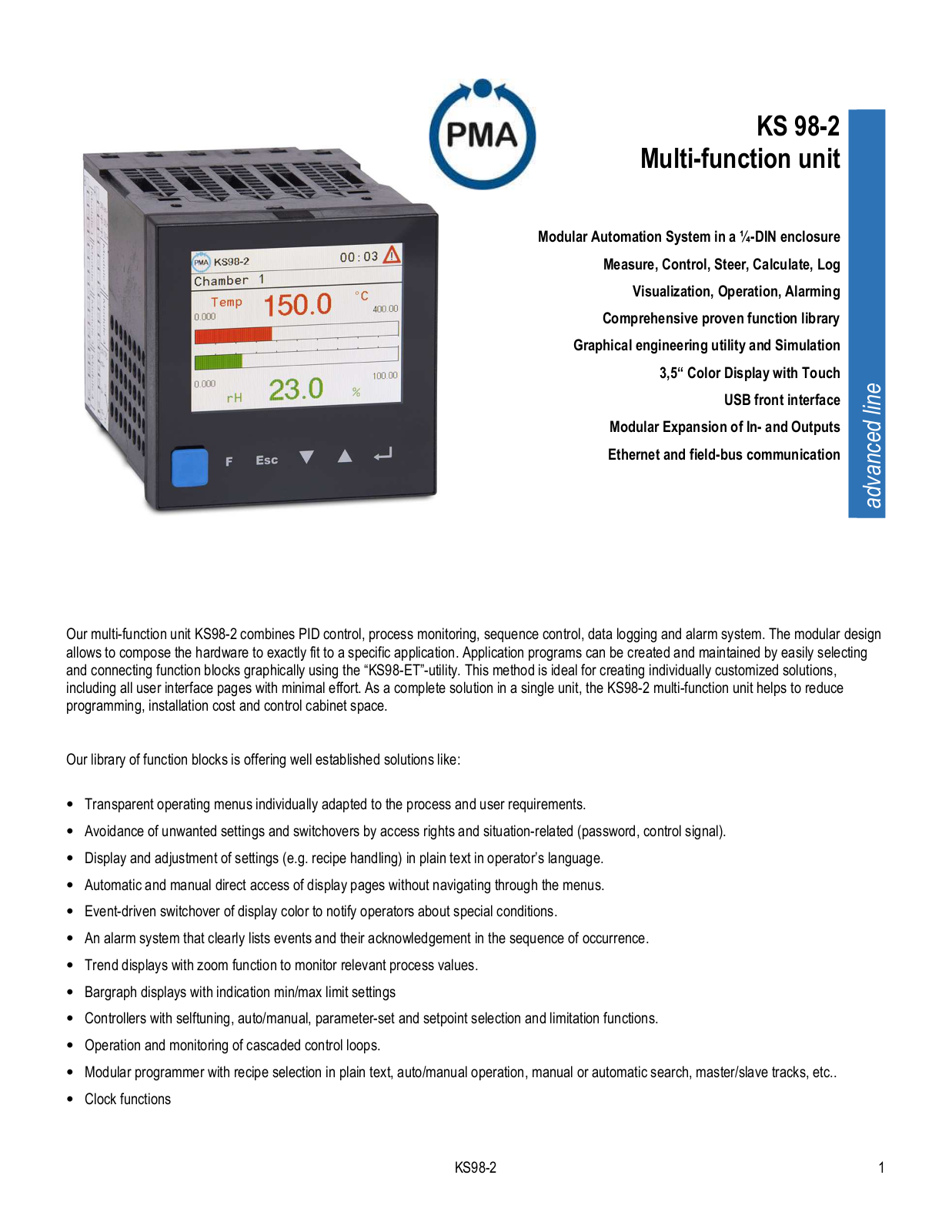 PMA KS 98-2 Data Sheet