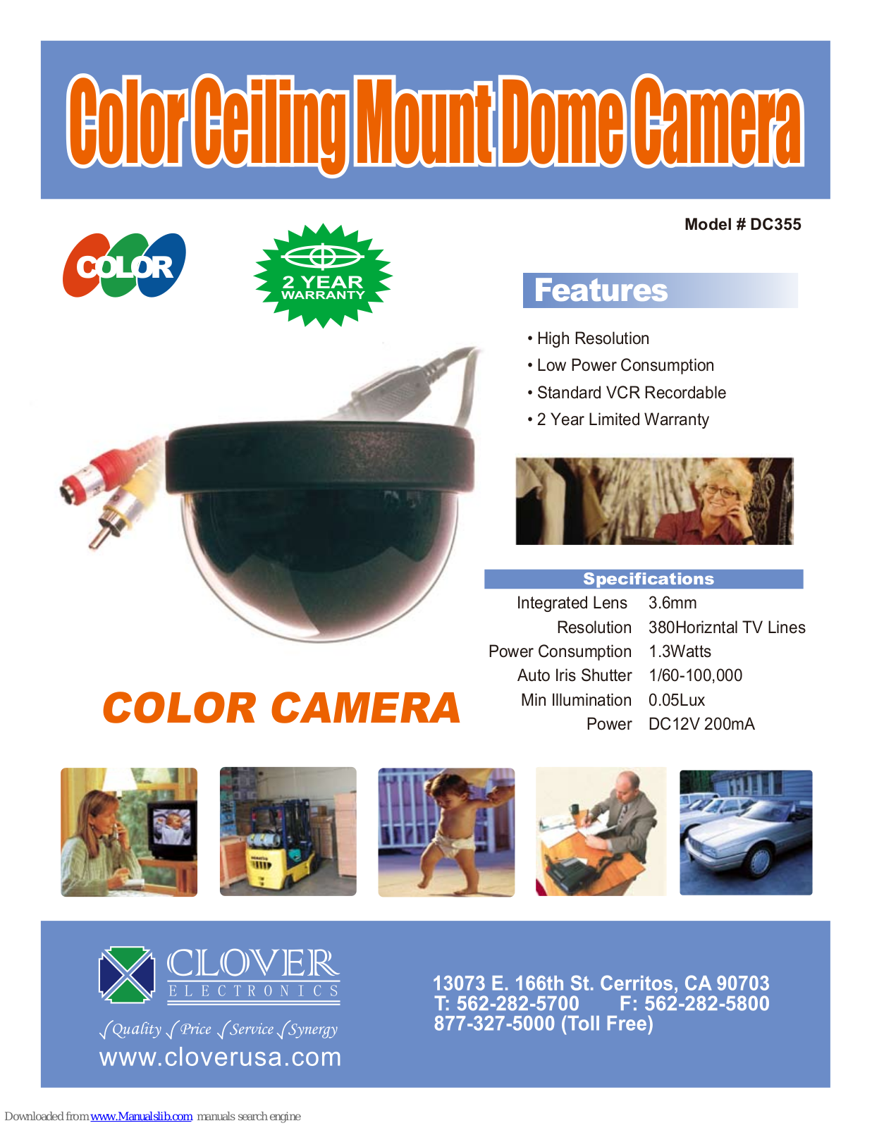 Clover DC355 Specifications