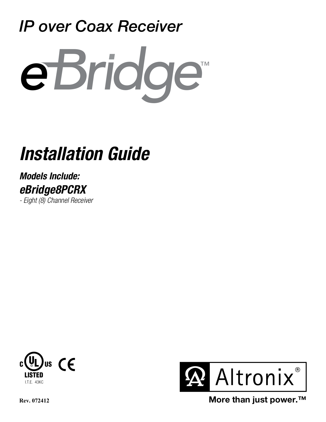 Altronix EBRIDGE8PCRX User Manual