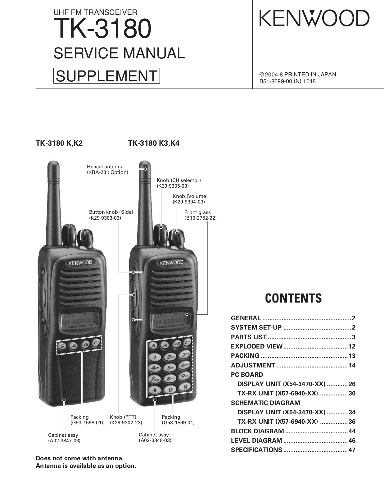 Kenwood TK-3180 User Manual