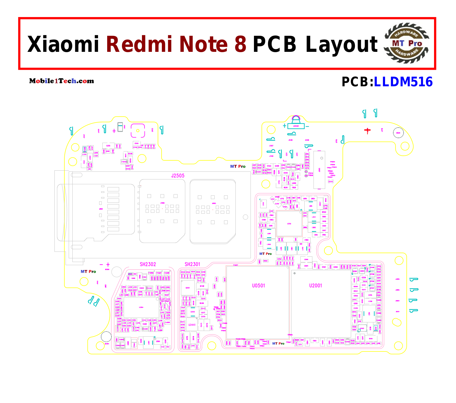 Xiaomi Redmi Note 8, LLDM516 PCB Layout - ManualMachine.com