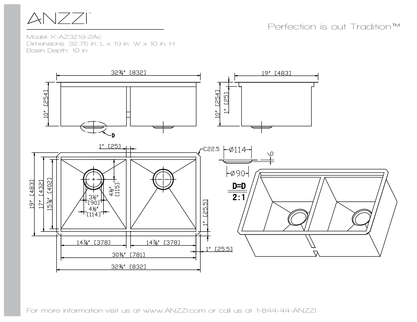 ANZZI BCYN1053 Dimensions - ManualMachine.com