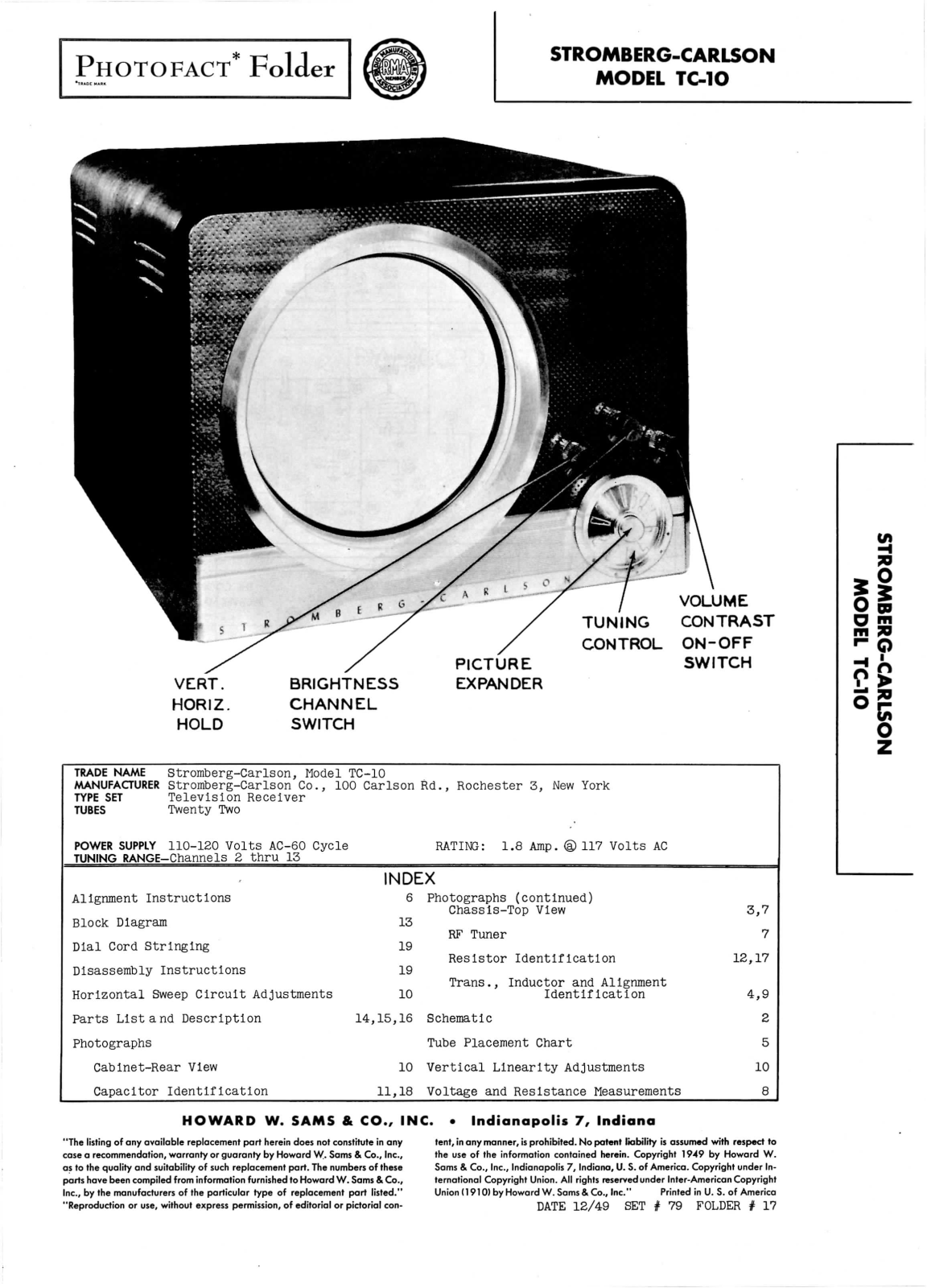 Stromberg Carlson tc 10 schematic - ManualMachine.com