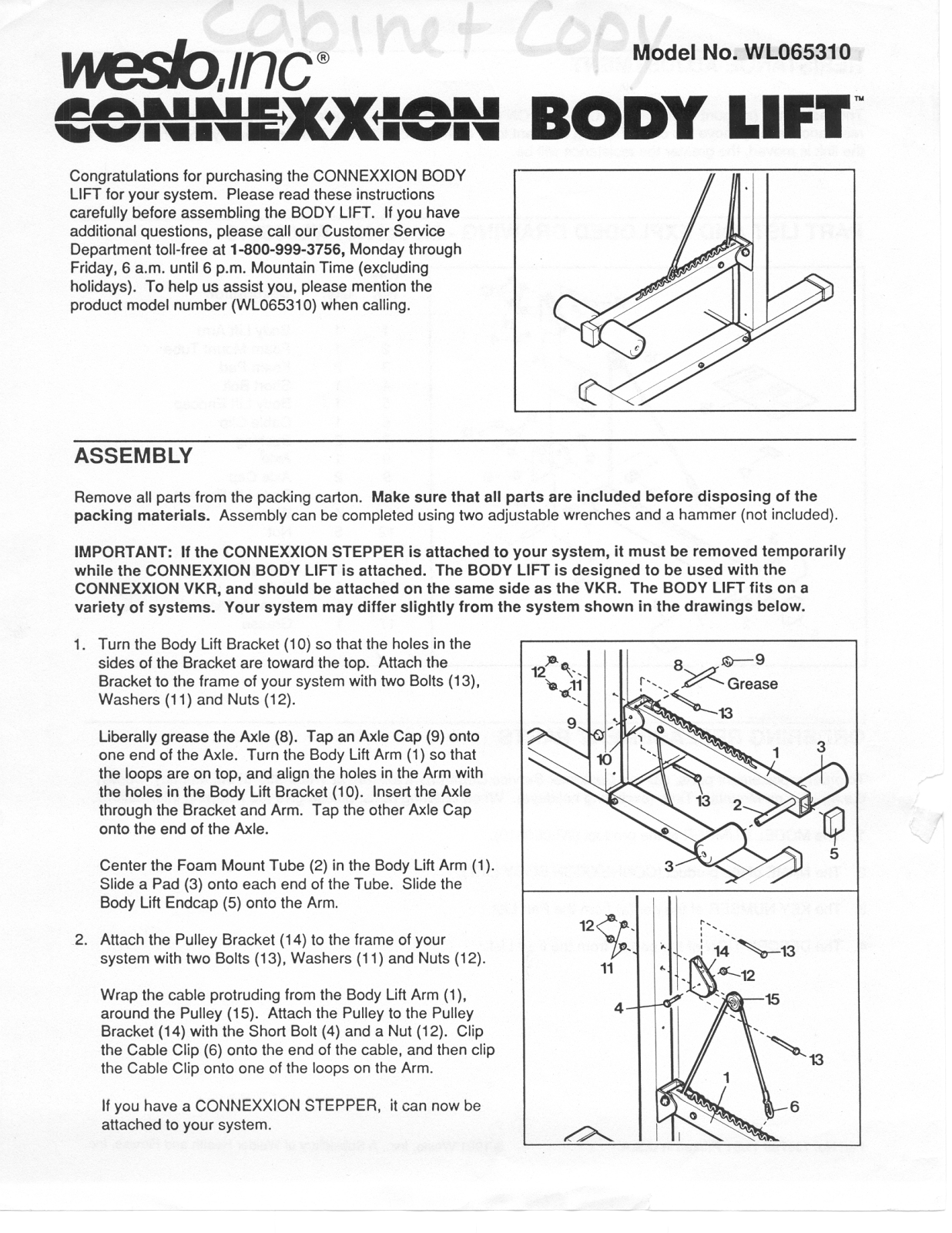 Weslo WL065310 Owner's Manual