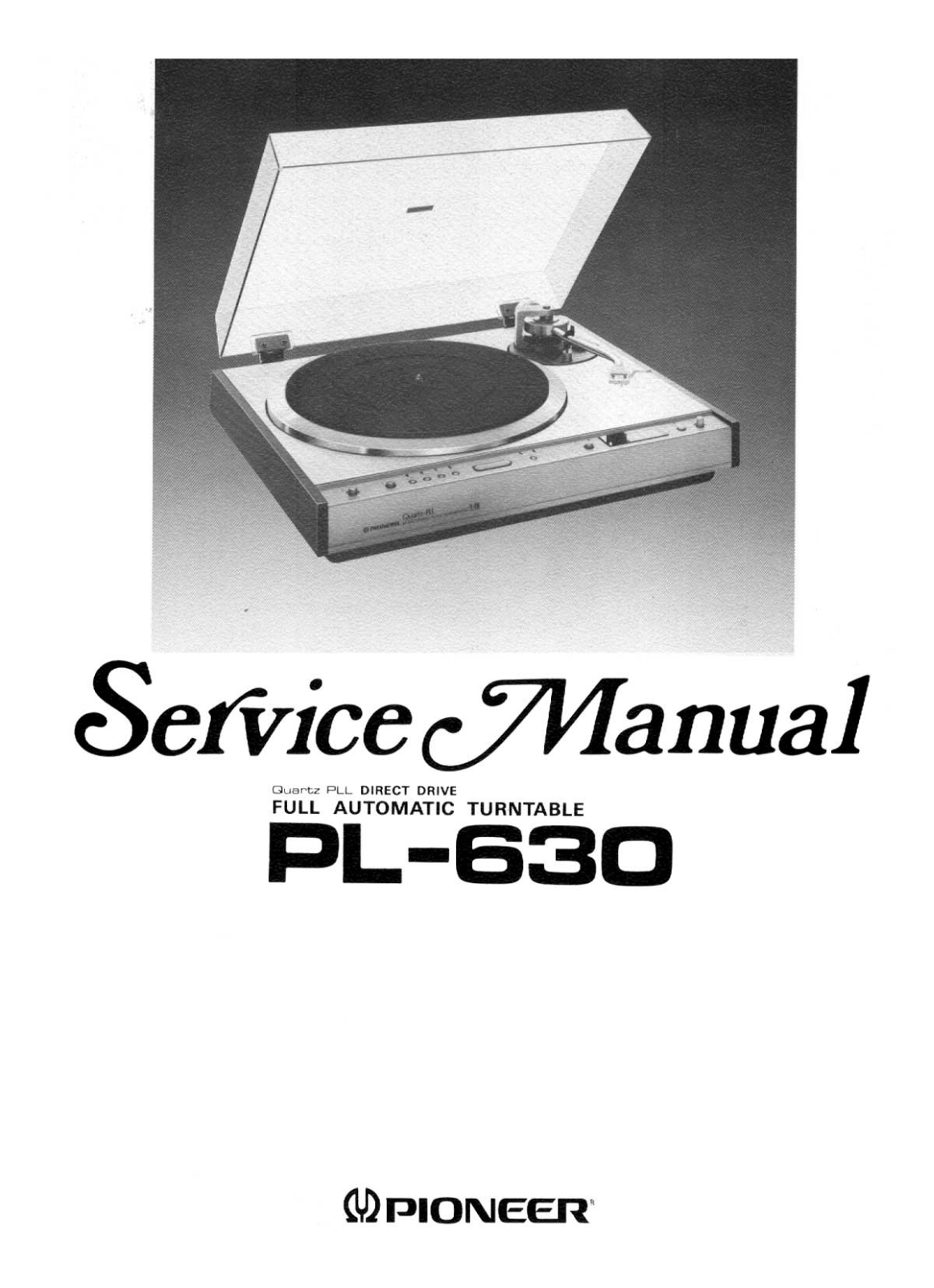 Pioneer PL-630 Service manual