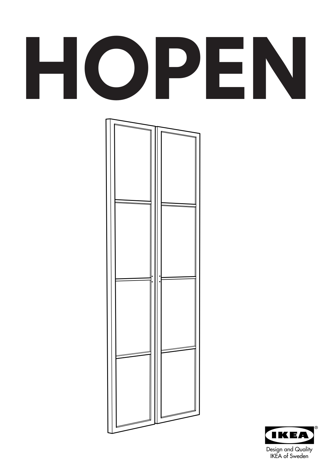 IKEA HOPEN DOOR PAIR 31X89 Assembly Instruction