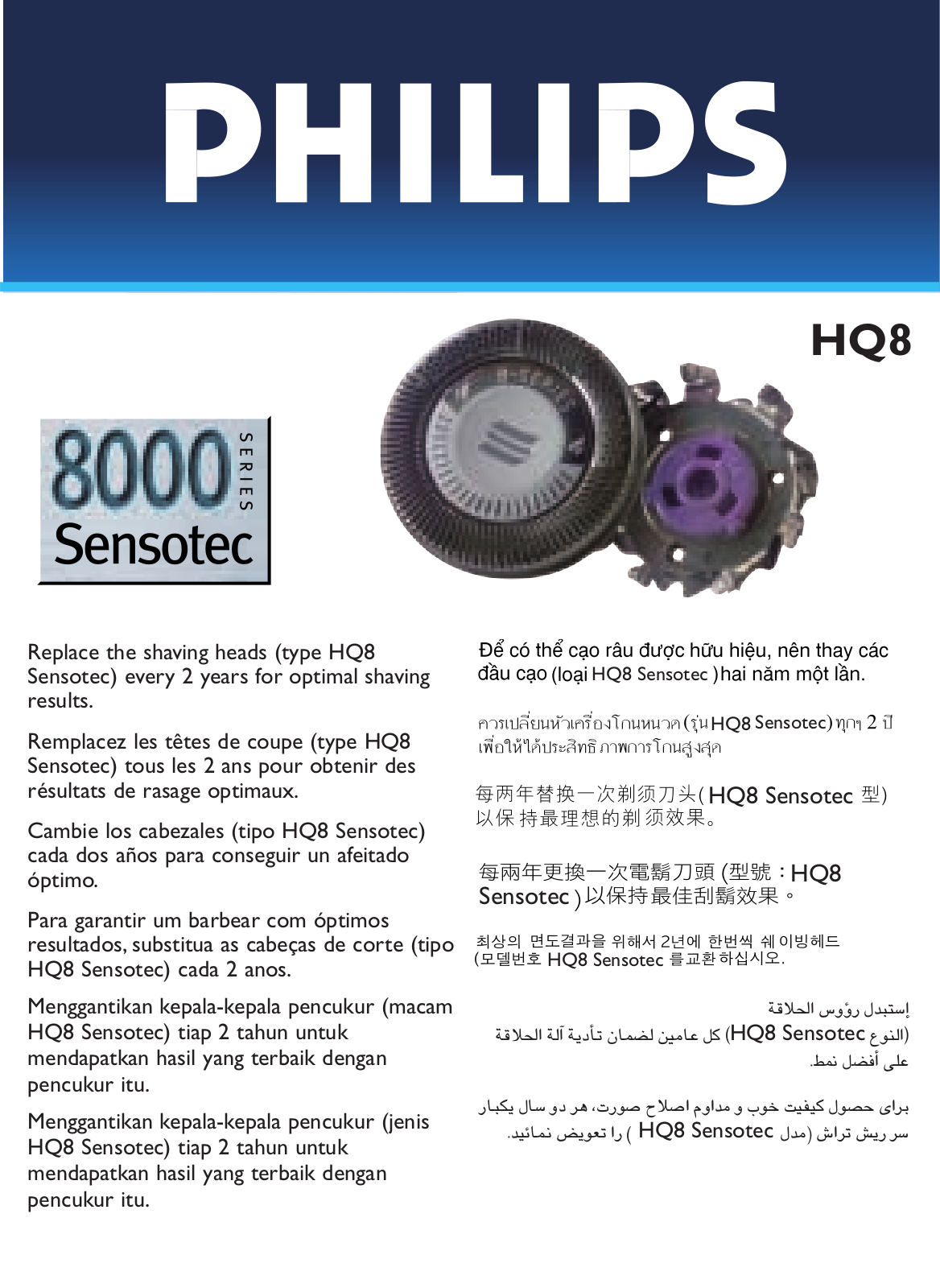 Philips HQ8, HQ8-3 User Manual