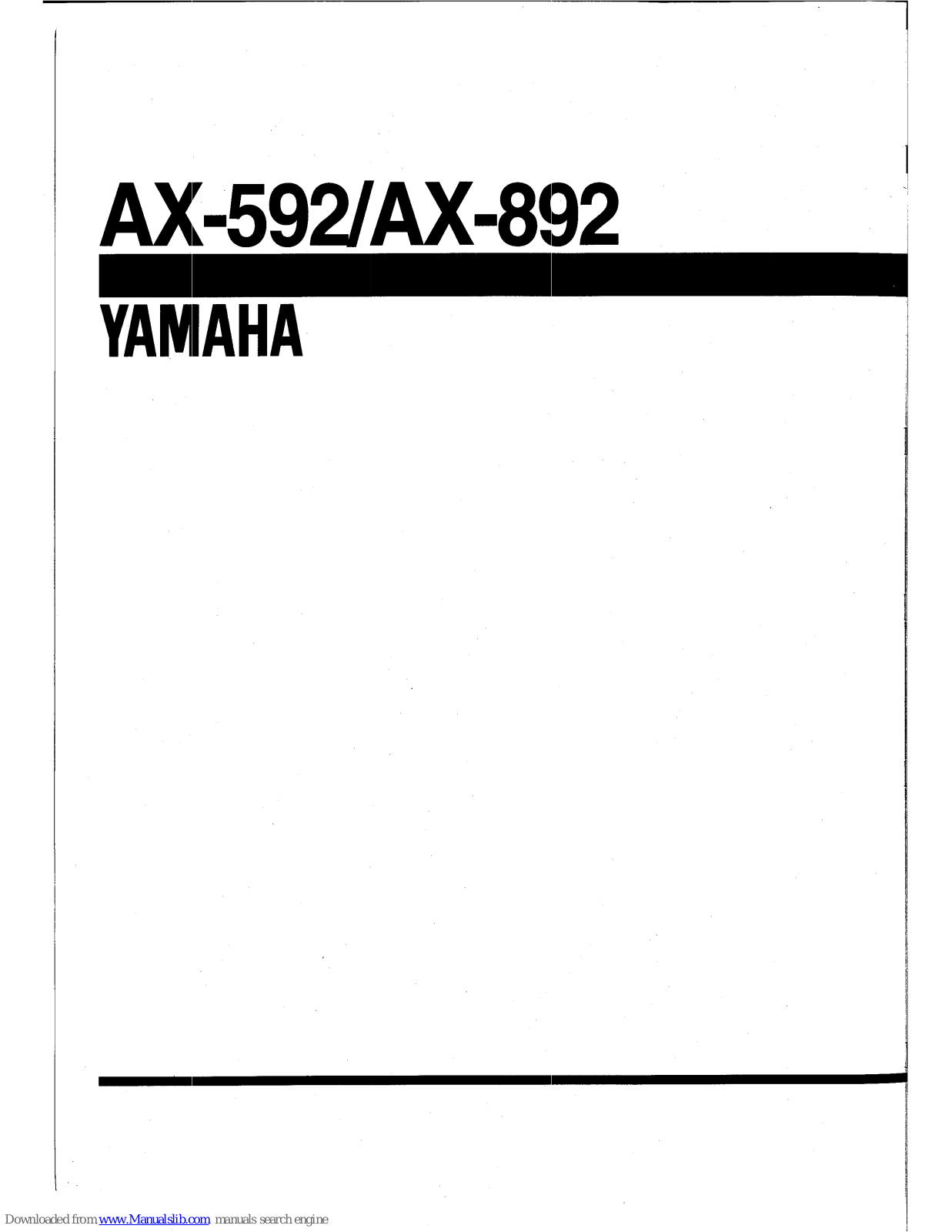 YAMAHA AX592, AX892 User Manual