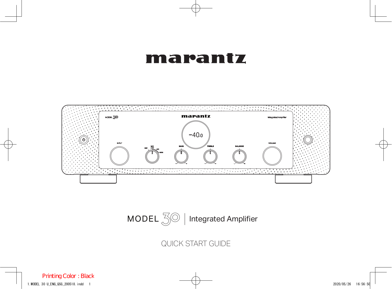 Marantz MODEL 30 Quick Start Guide