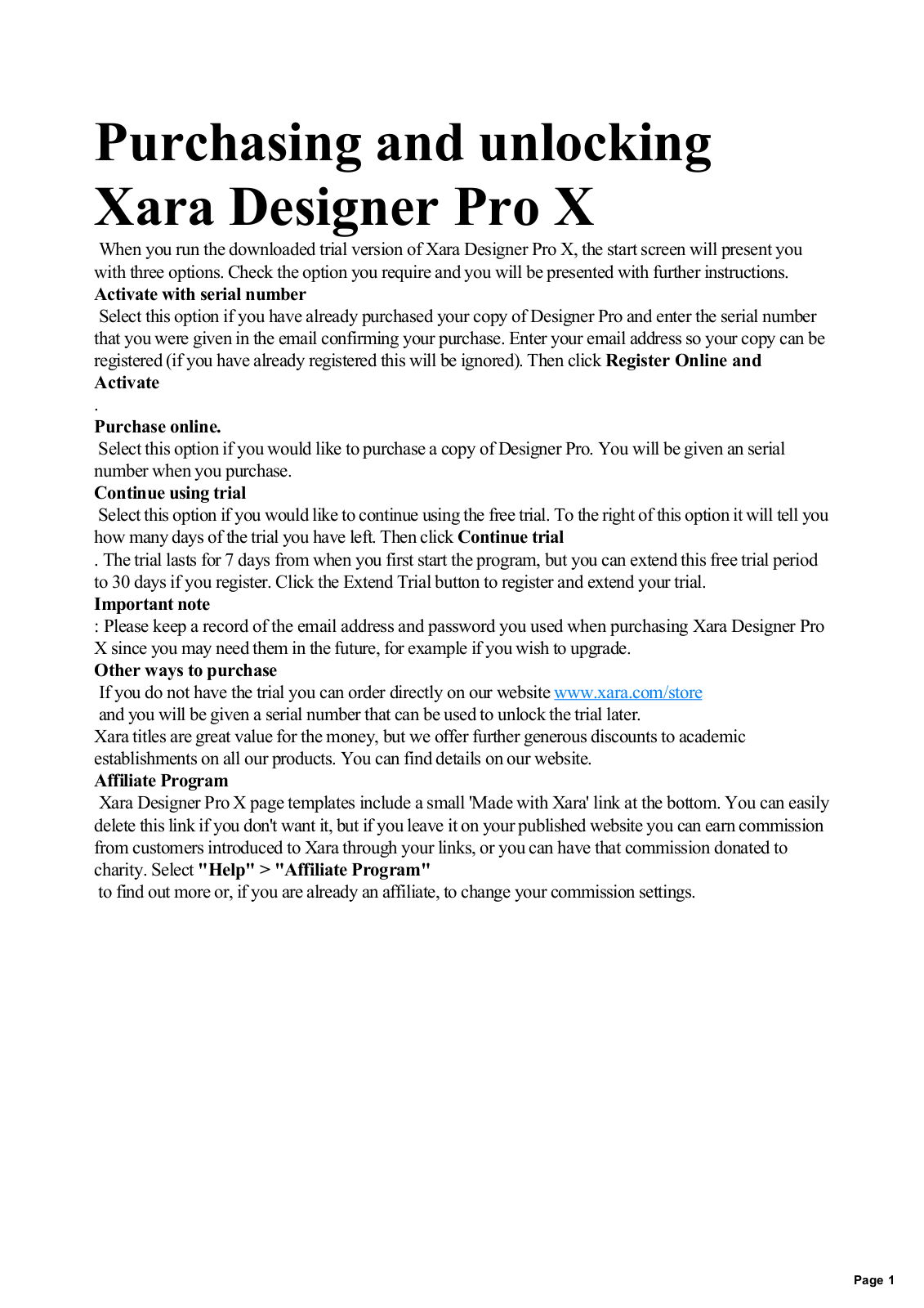 Xara Designer Pro - X User Manual