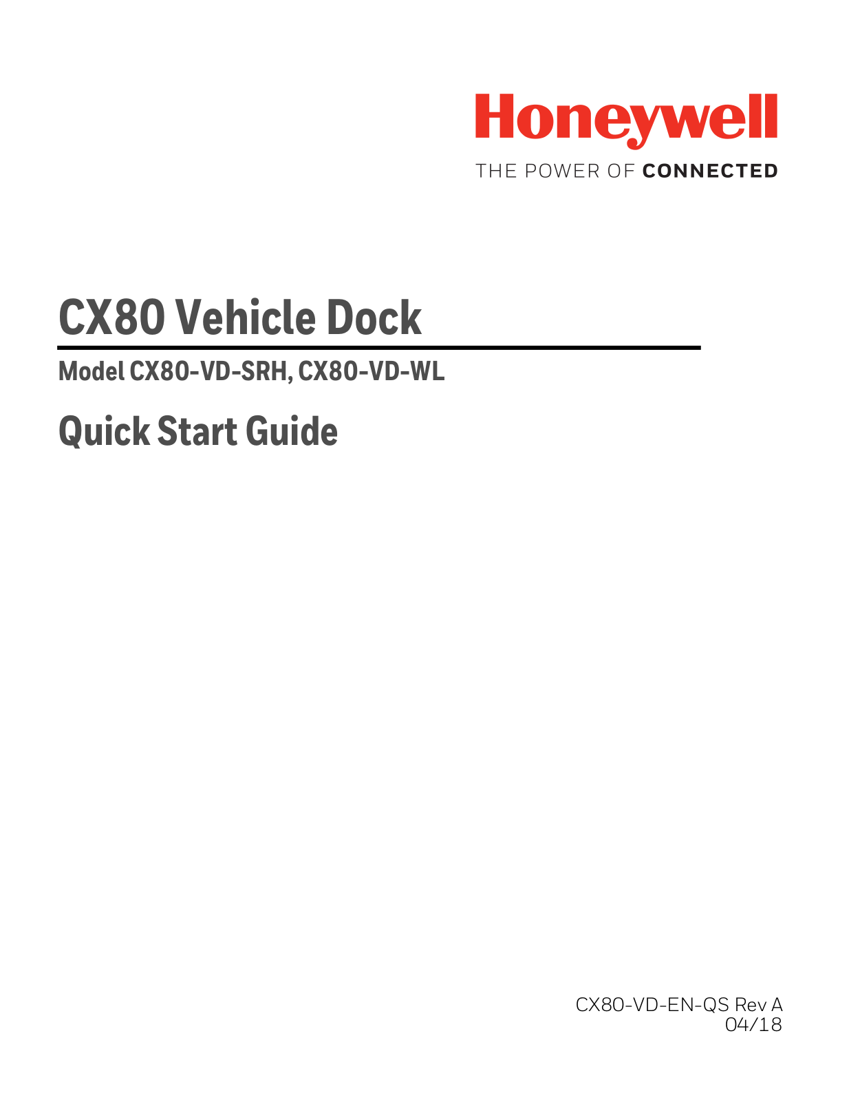 Honeywell CX80VDWL User Manual