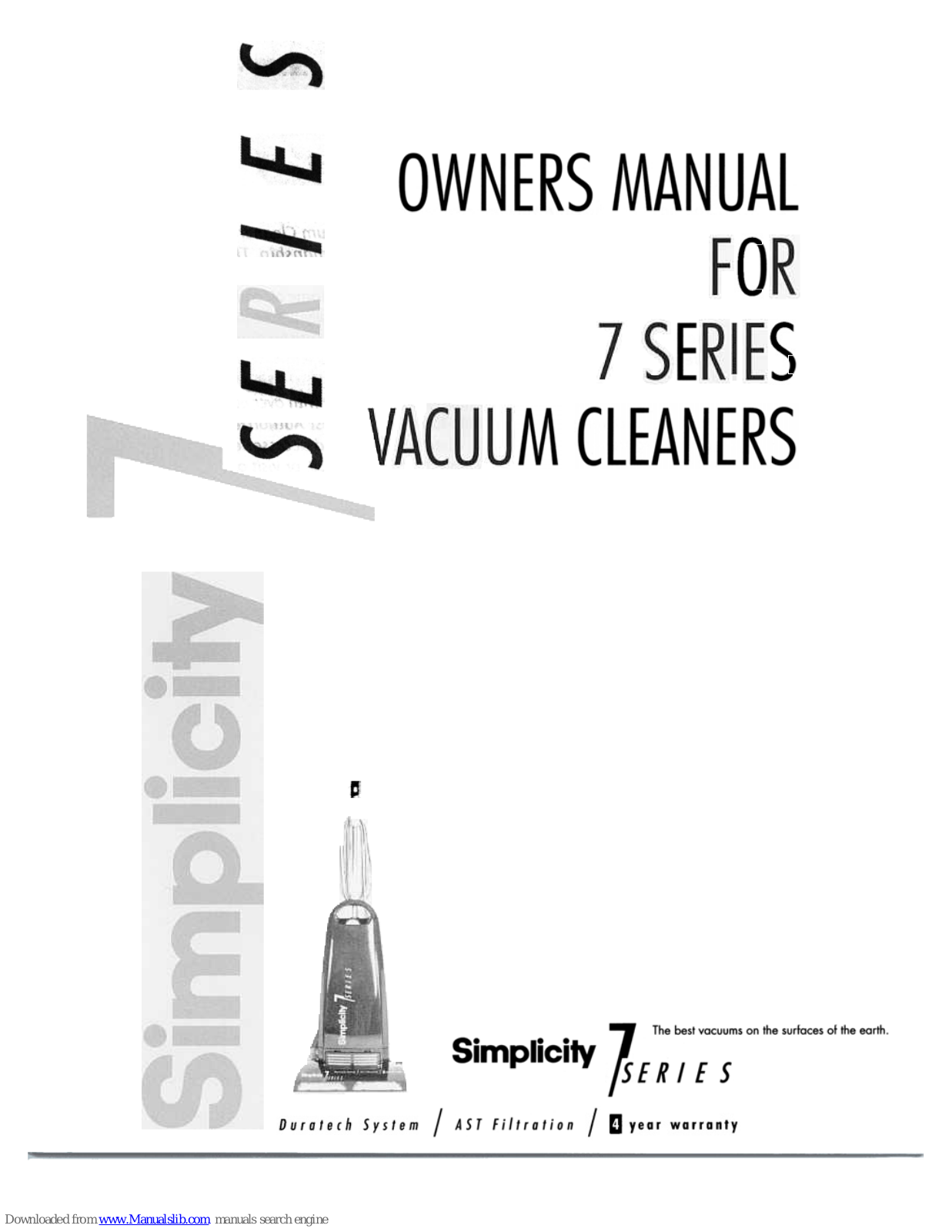 Simplicity 7 Series,7850,7750,7700 Owner's Manual