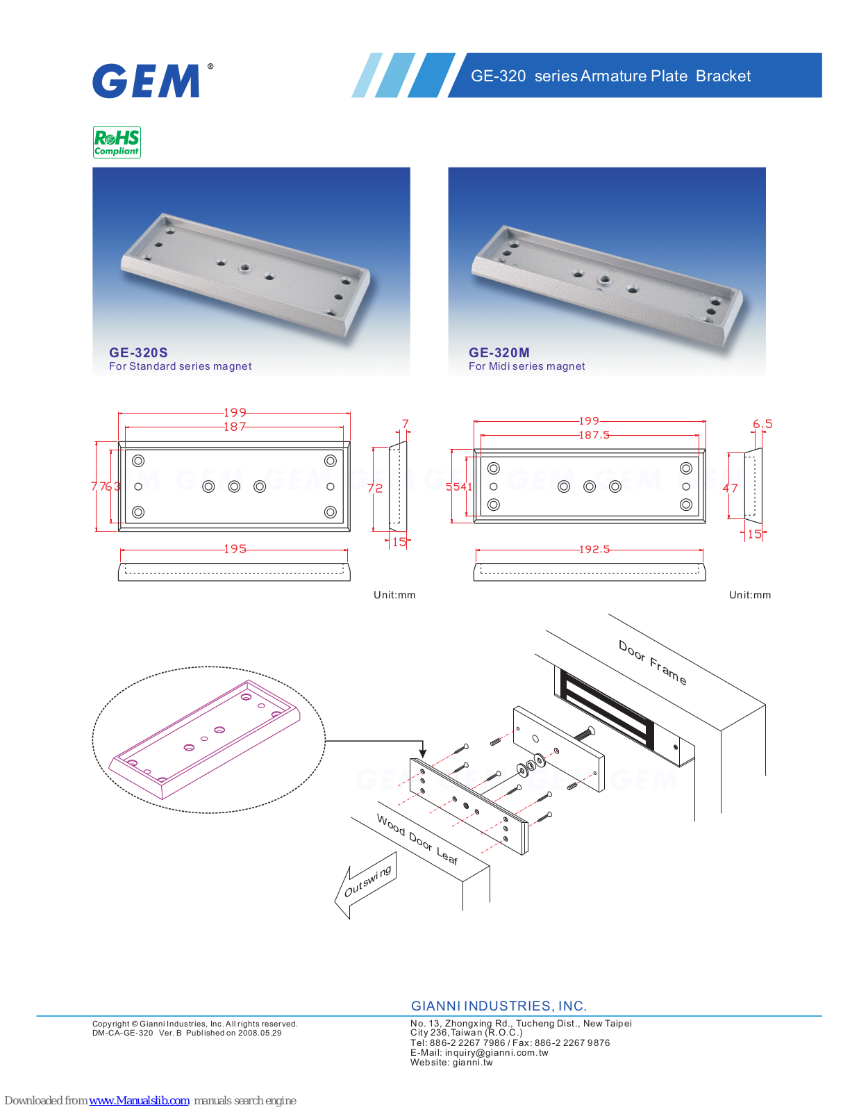 GEM GE-320 series, GE-320M, GE-320S Specifications - ManualMachine.com