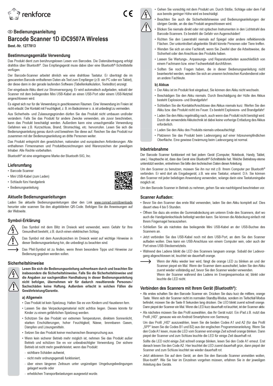 Renkforce iDC9507A User guide