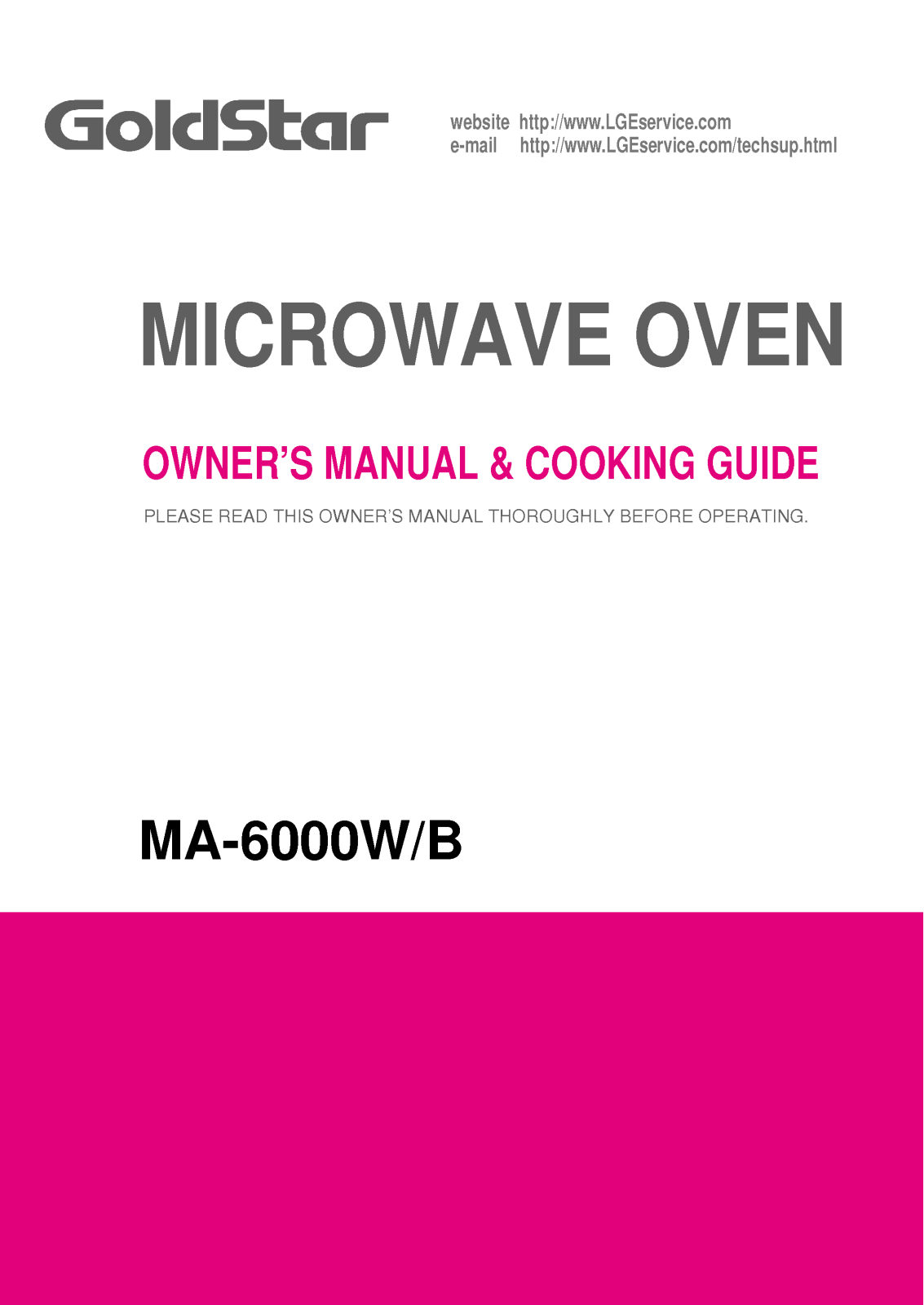 LG MA-6000B, MA-6000W User Manual