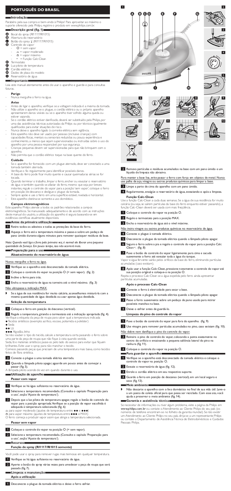 Philips RI1117/02, RI1115/02, RI1115/12, RI1117/12 User Manual