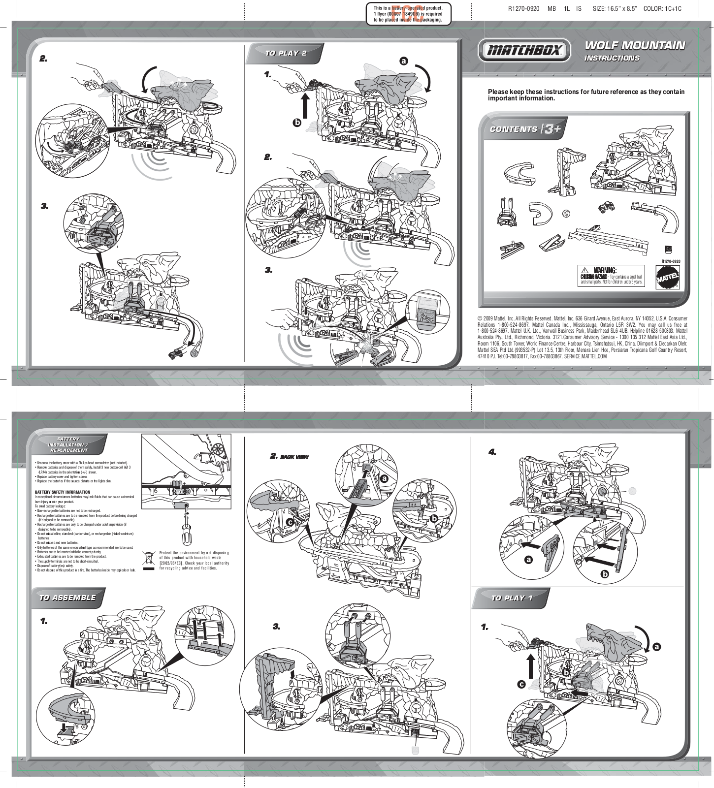 Fisher-Price R1270 Instruction Sheet