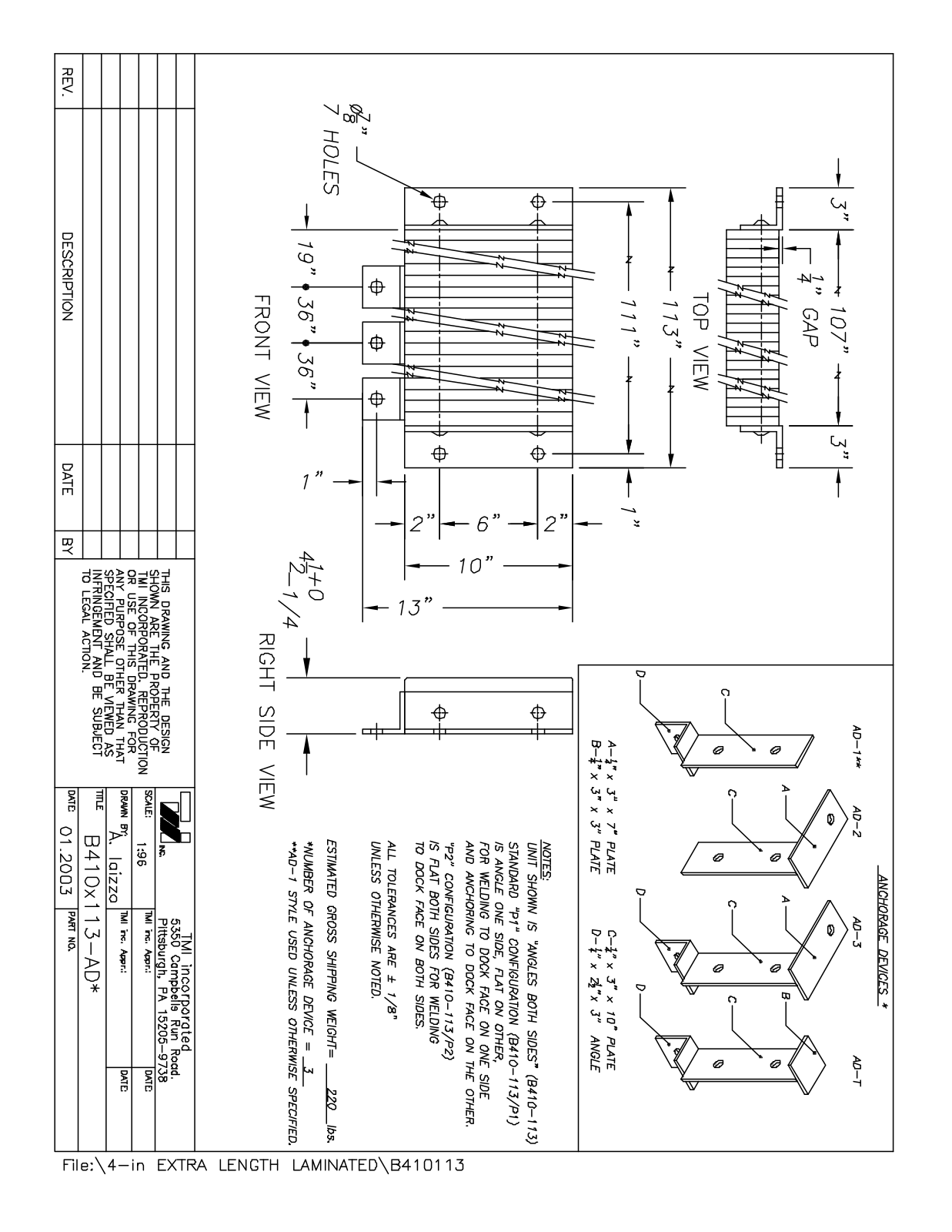 Tmi B410113 User Manual