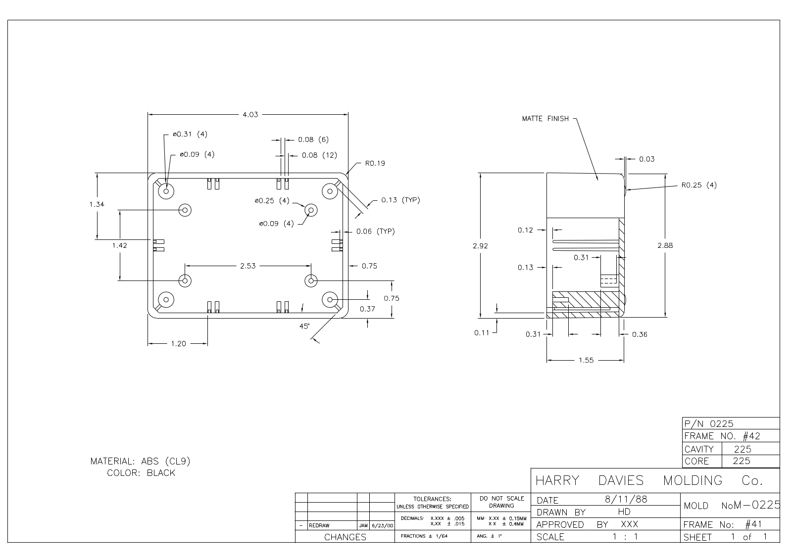 Davies Molding 0225 Reference Drawing