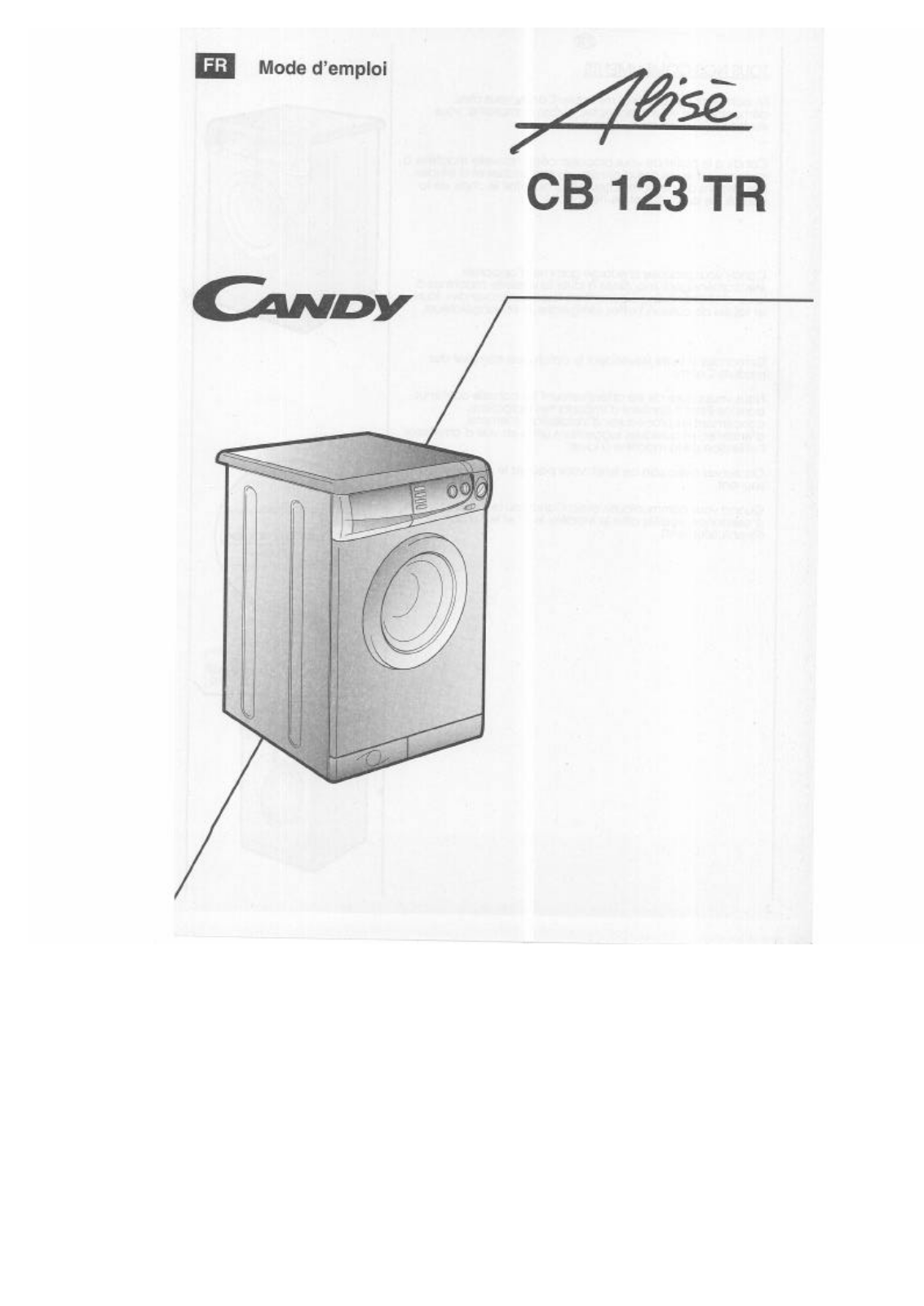 CANDY ALCB123TR User Manual