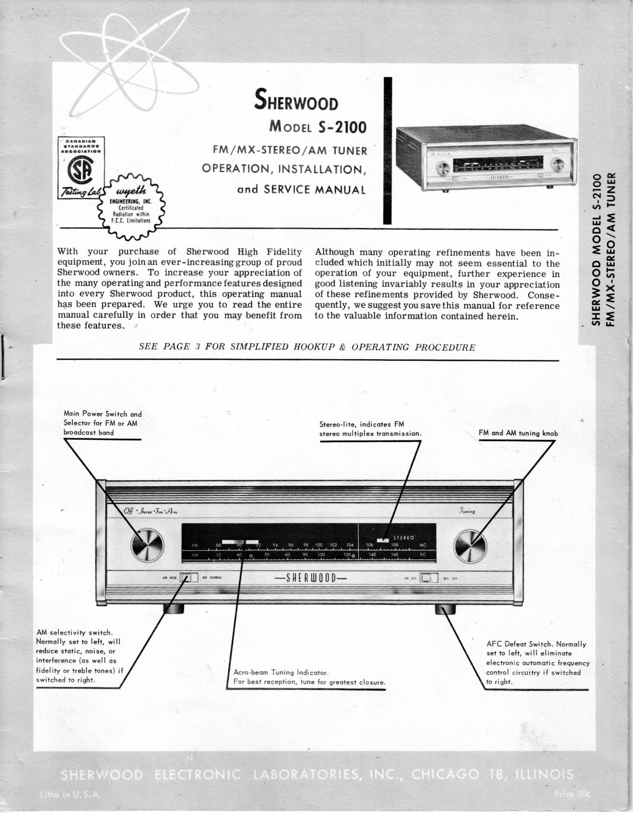 Sherwood S-2100 Sevice Manual