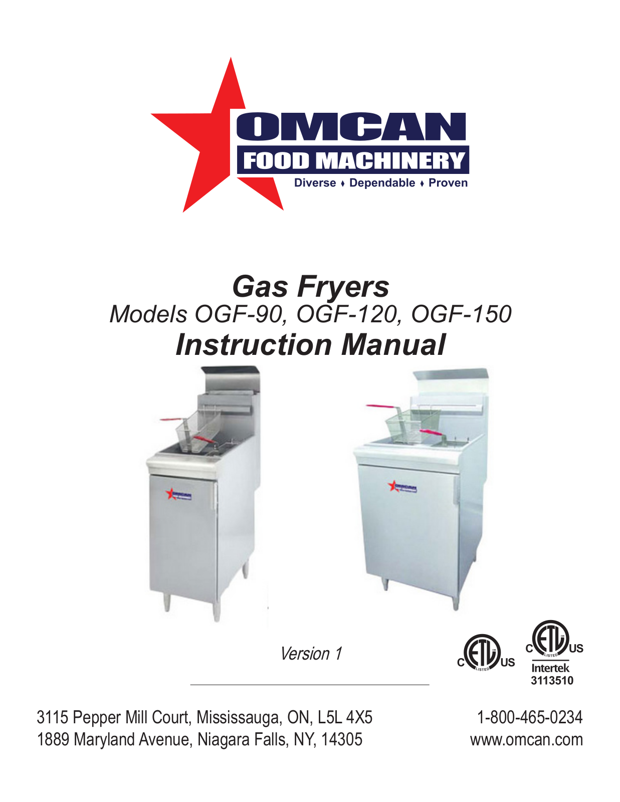 Omcan Food Machinery OGF-120-LPG Installation  Manual