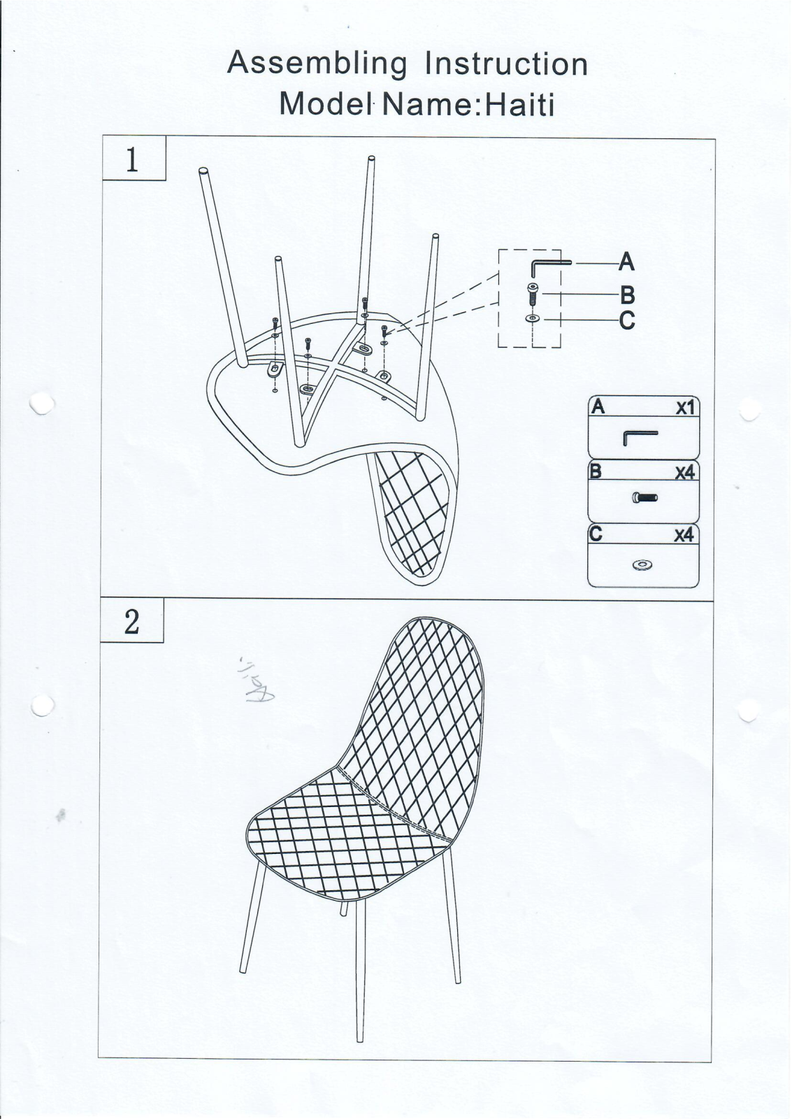 Home affaire Haiti Assembly instructions