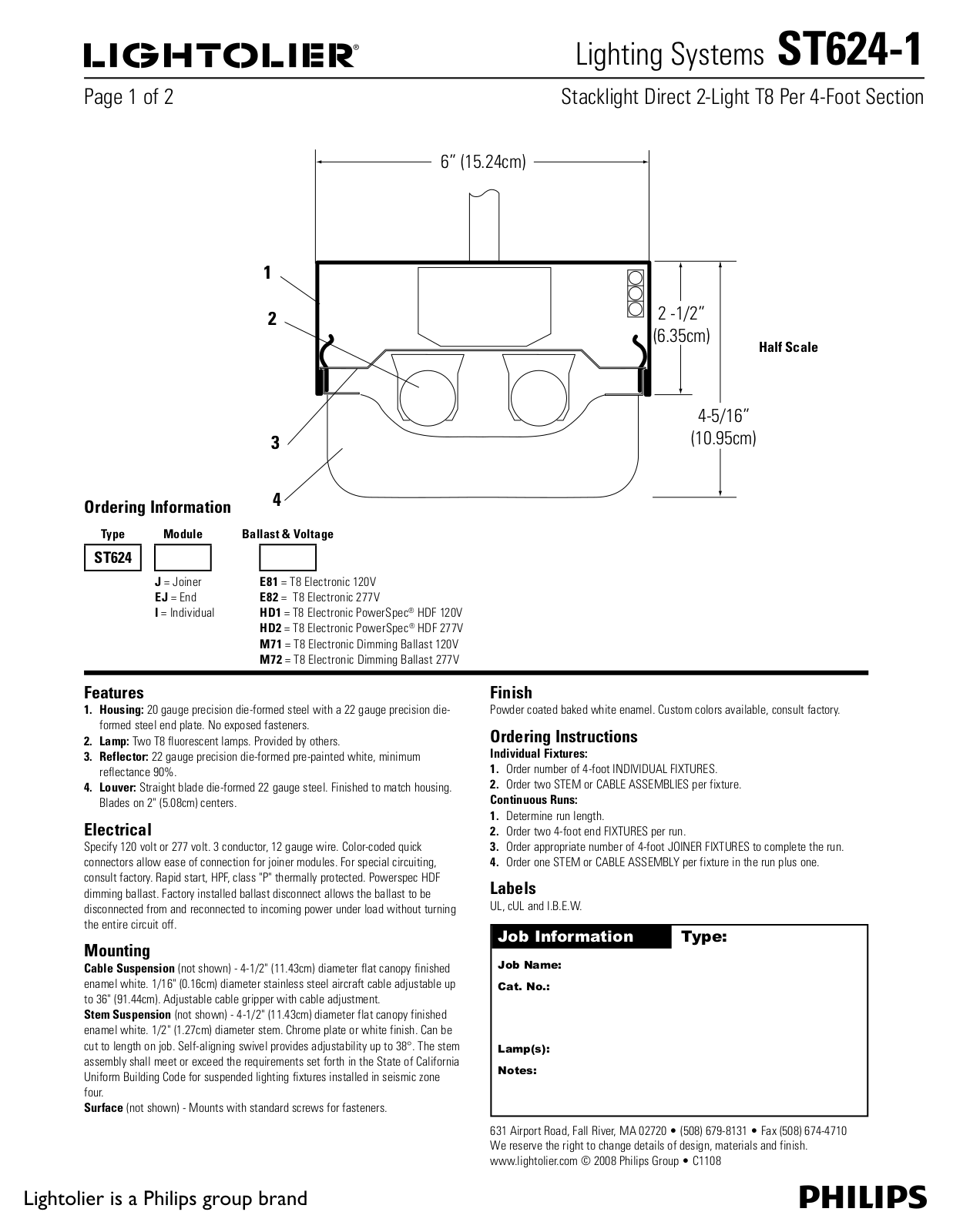 Lightolier ST624-1 User Manual