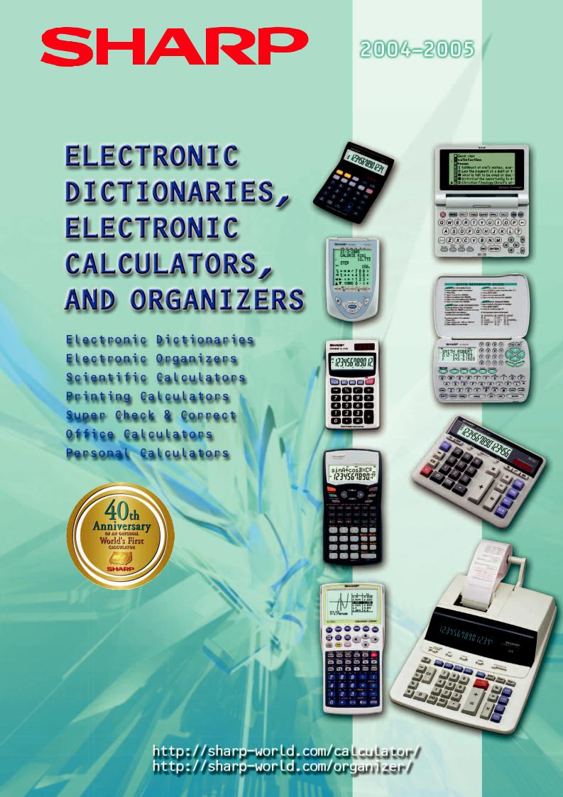 Sharp electronic calculator User Manual