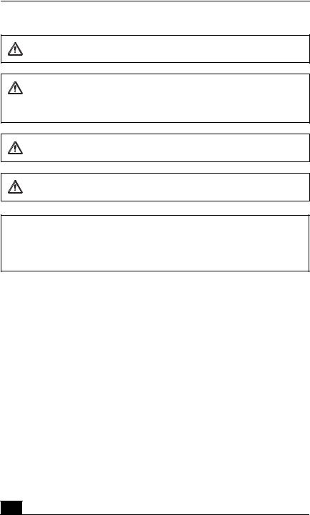 Sony VAIO VGN-AR270P, VAIO VGN-AR250G, VAIO VGN-AR290G, VAIO VGN-AR230G Safety information