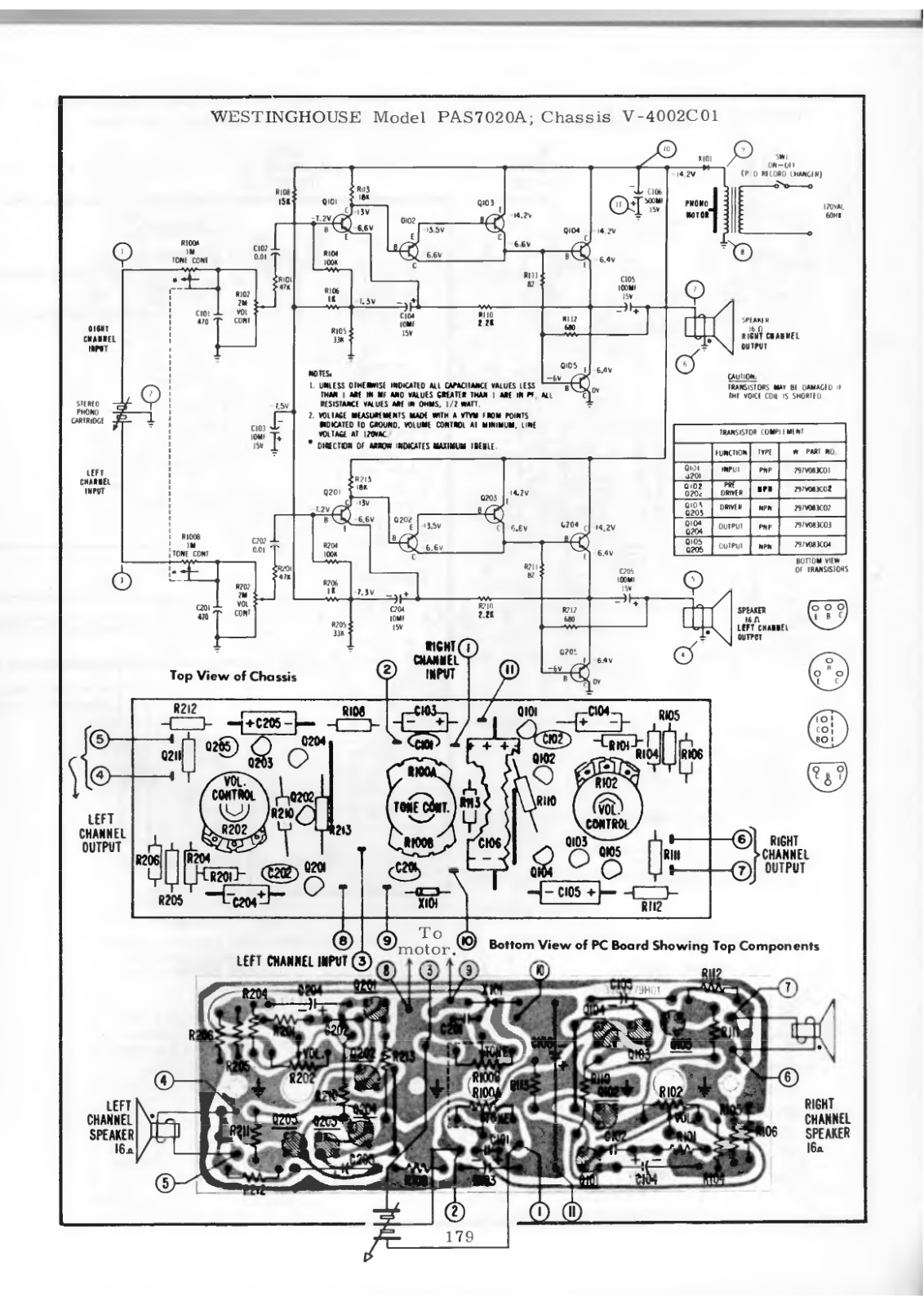 Westinghouse PAS7020A Schematic