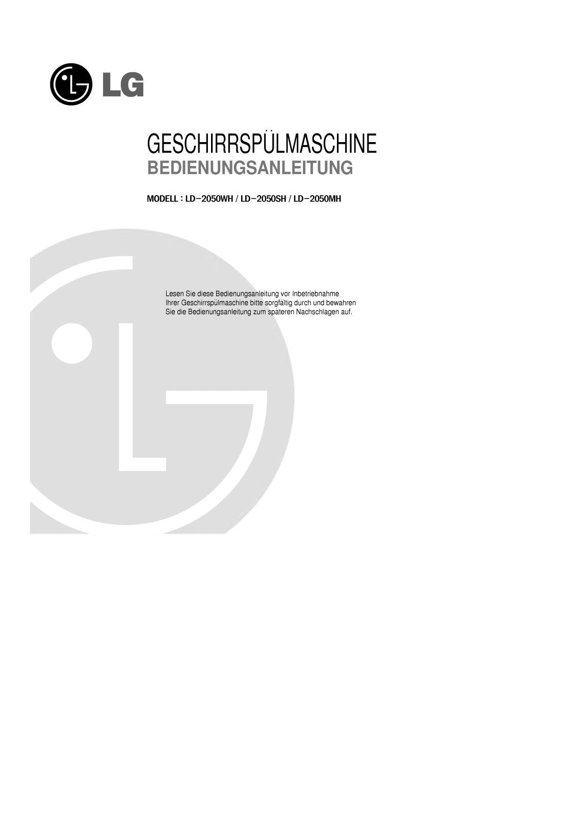 Lg LD-2050MH, LD-2050WH, LD-2050SH User Manual