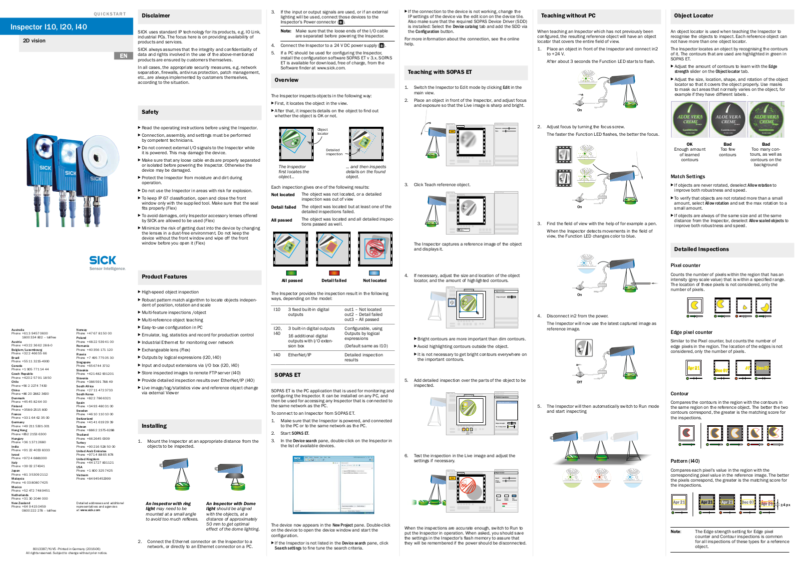 SICK Inspector I10,Inspector I40,Inspector I20 Quick Start Manual